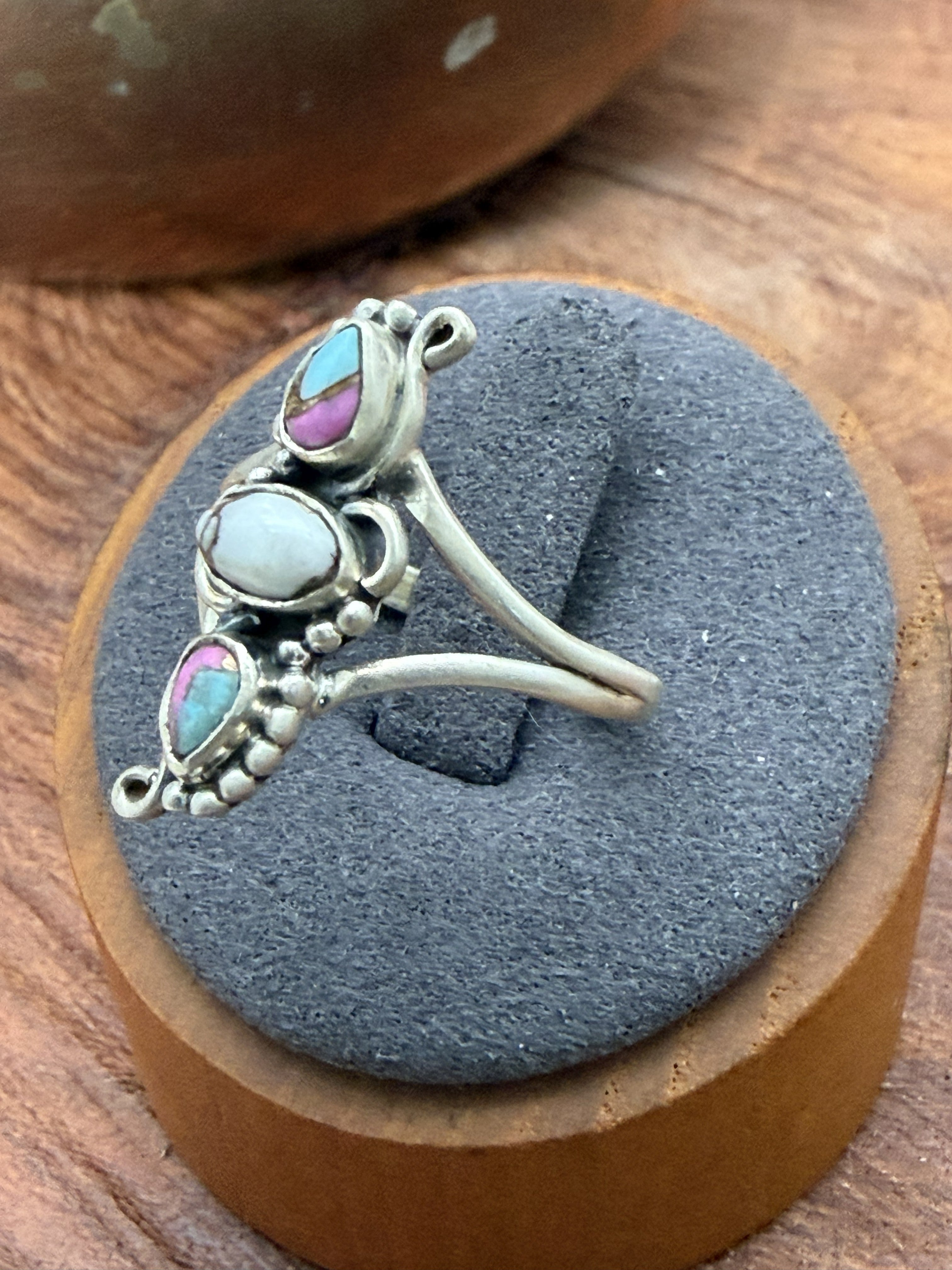 Cotton Candy 3 Stone Ring