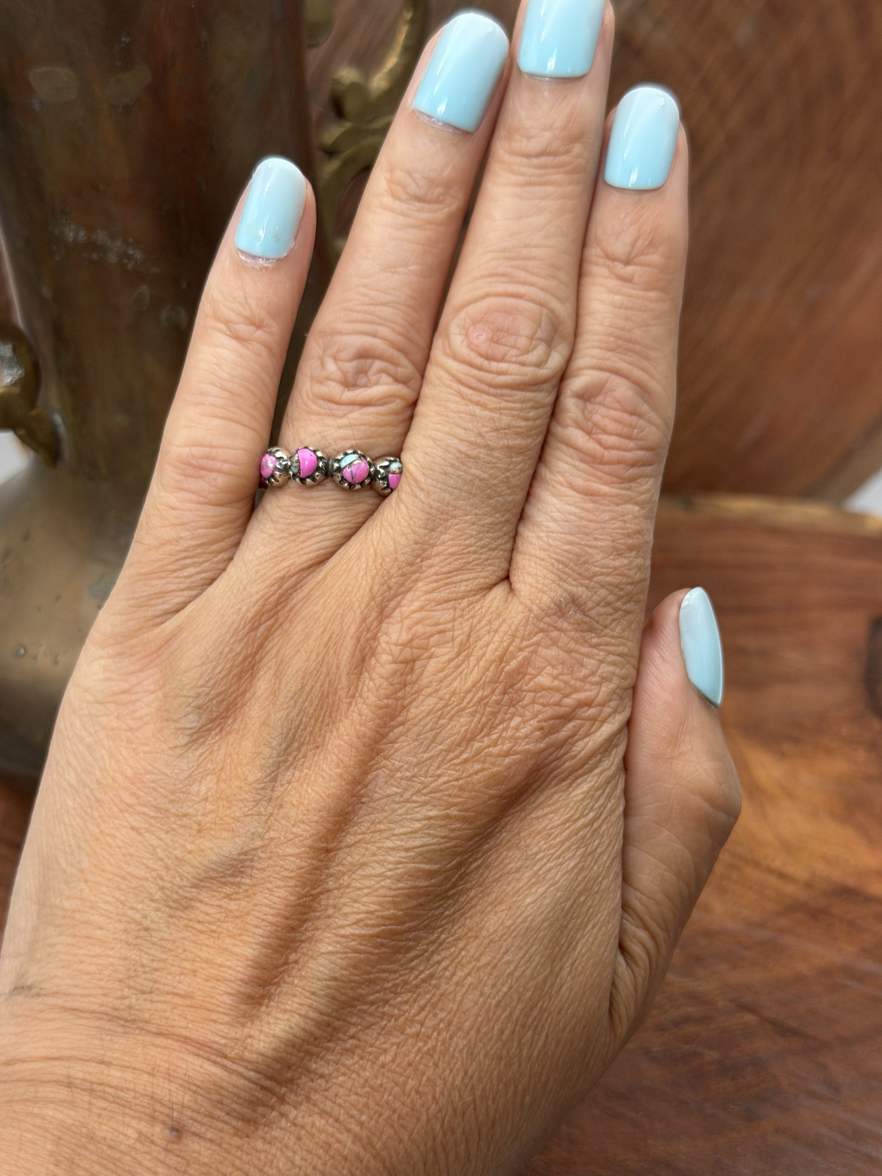 Cotton Candy Sterling Silver Infinity Ring
