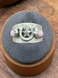 Horse Shoe Band with Pink Conch Ring
