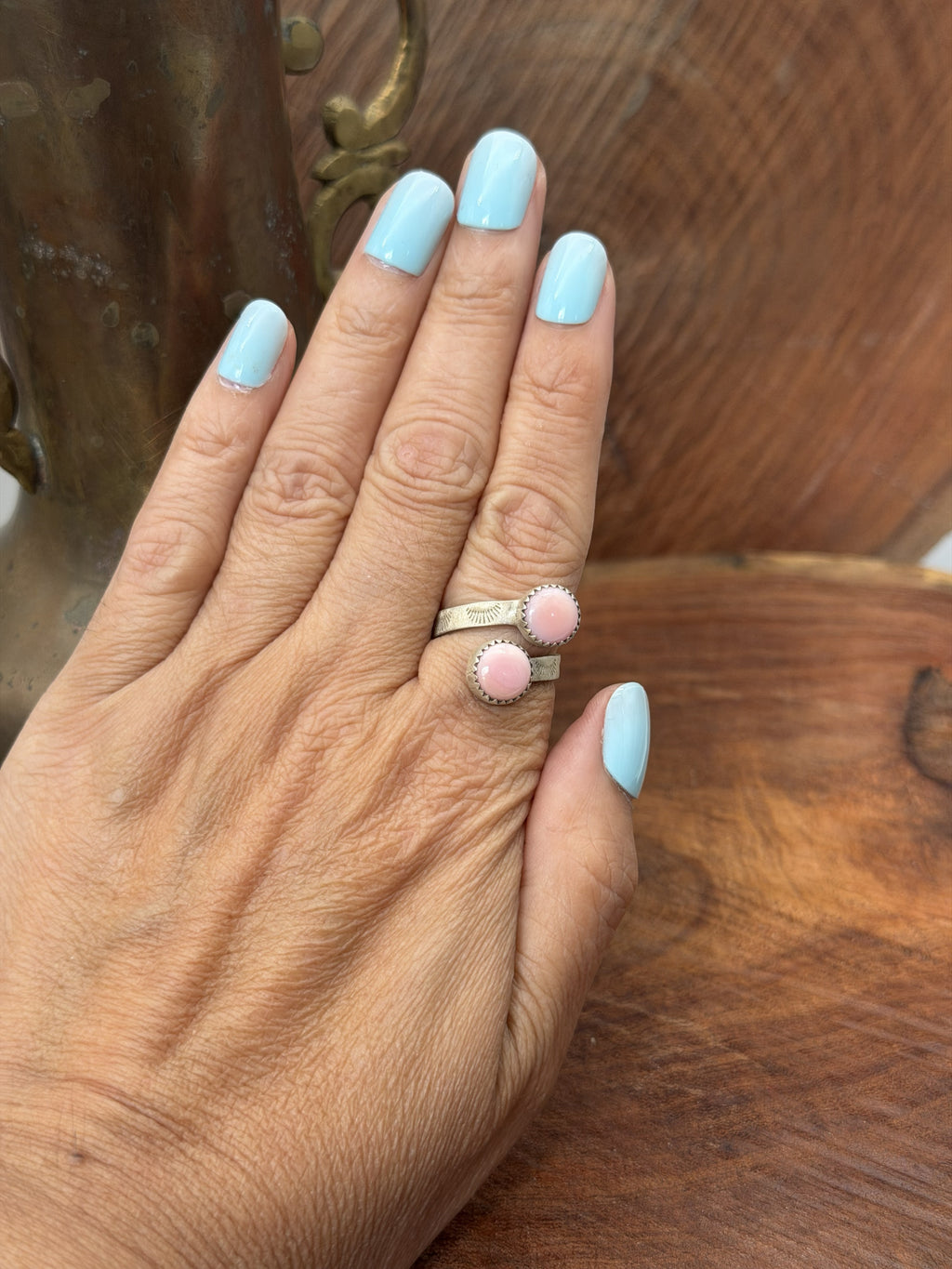 Pink Conch Bypass Ring