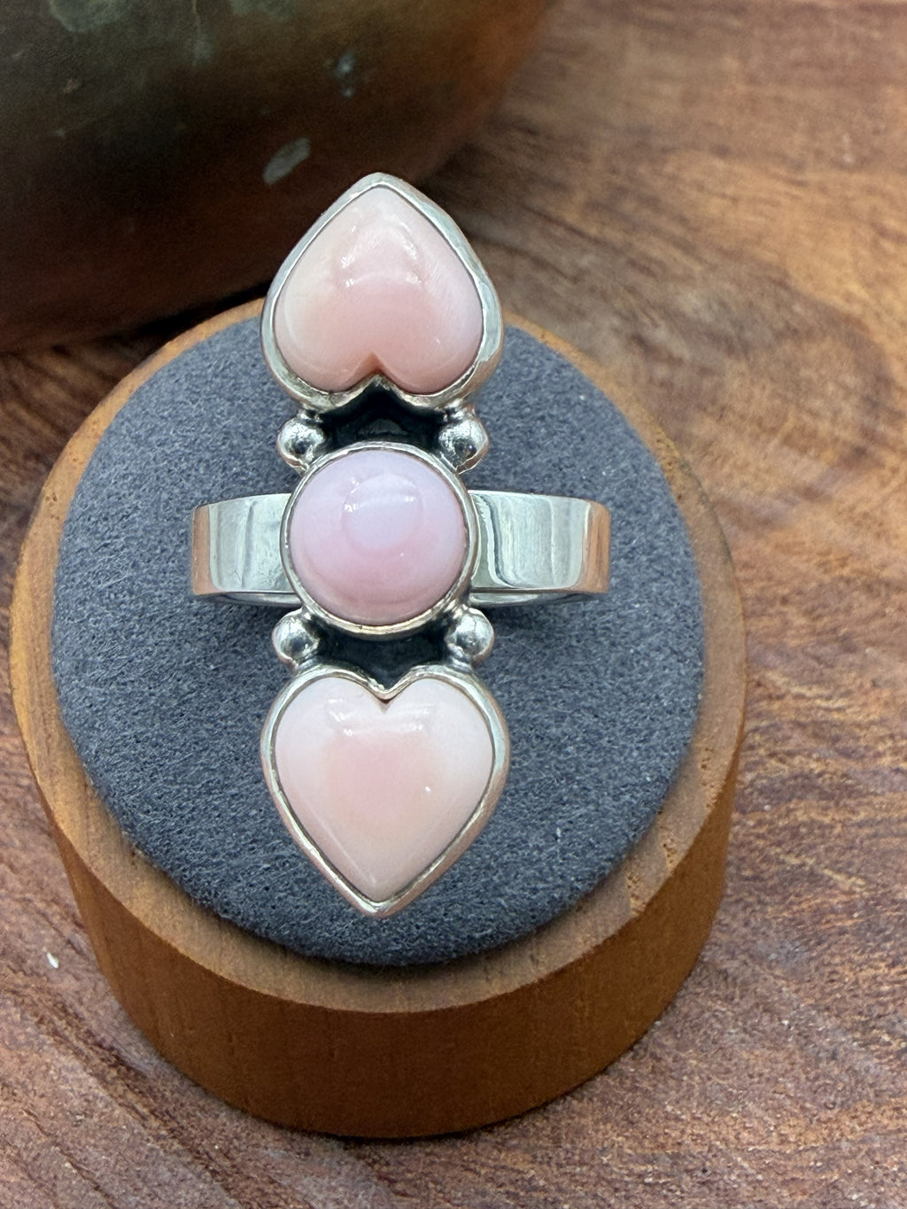 3 Stone Heart Crawler Ring