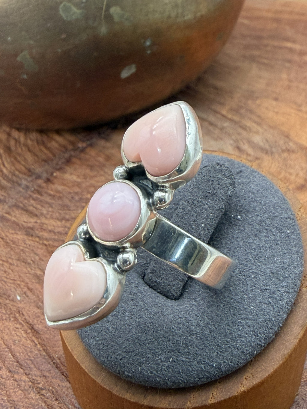 3 Stone Heart Crawler Ring