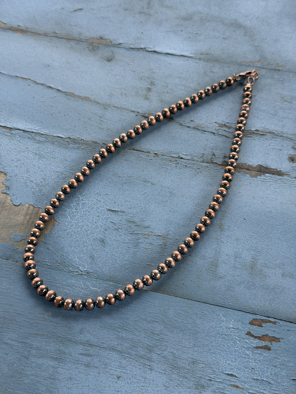*Native American Made* Navajo Kimberly Tom:  18"-20" Copper Pearl Necklace