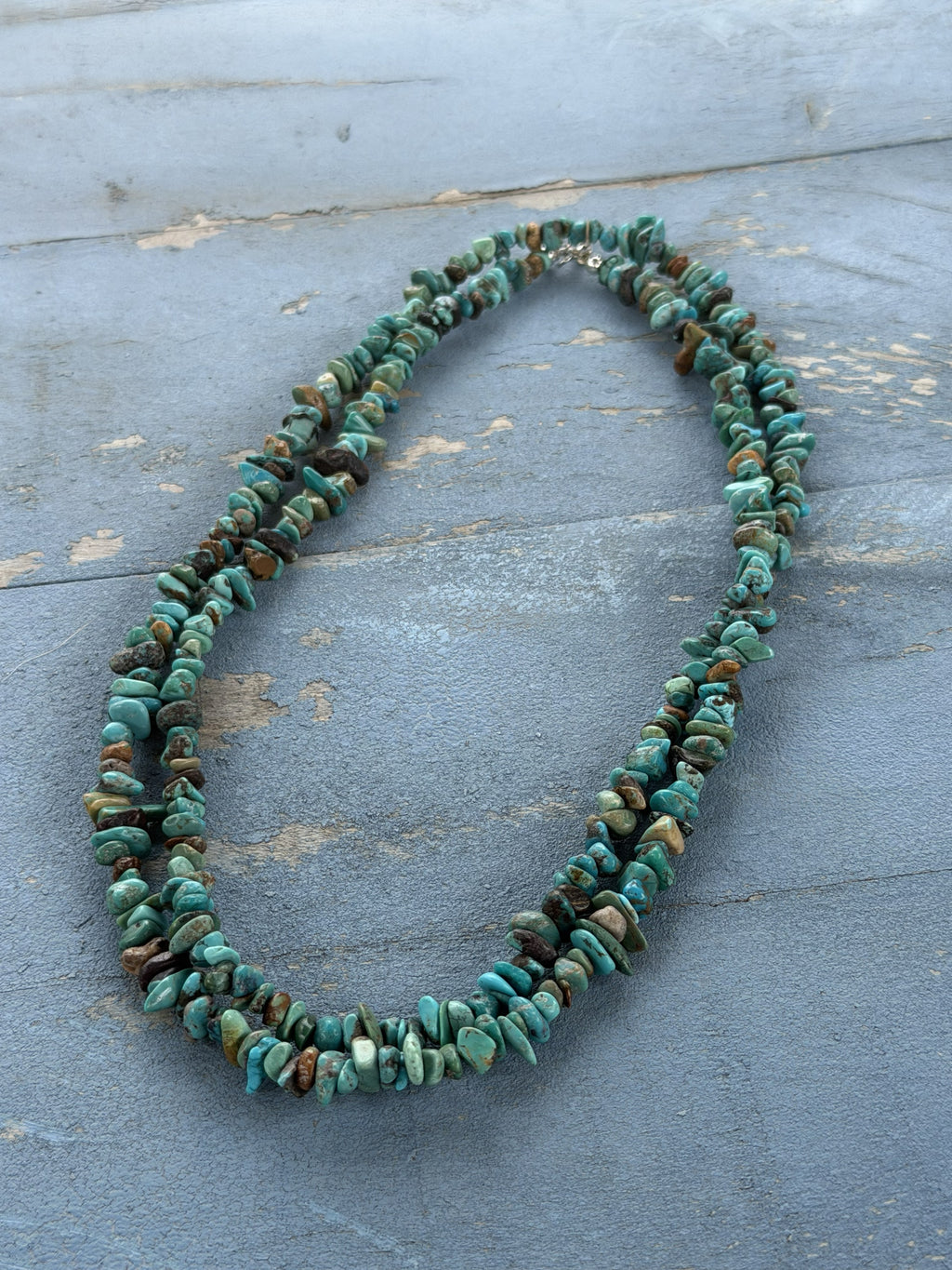 *Native American Made* Navajo Tammy Nolcott:  37" Turquoise Nugget Necklace