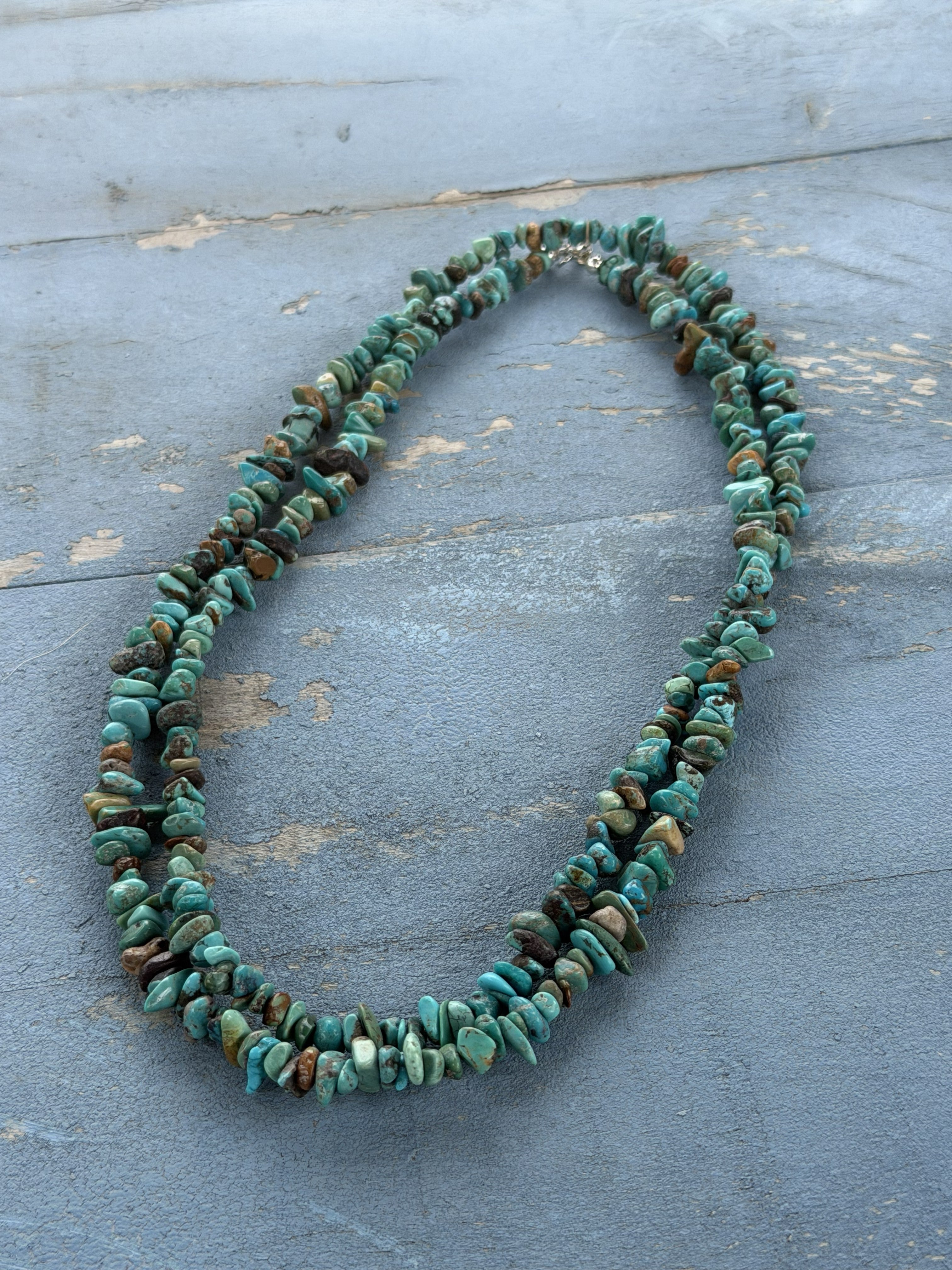 *Native American Made* Navajo Tammy Nolcott:  37" Turquoise Nugget Necklace