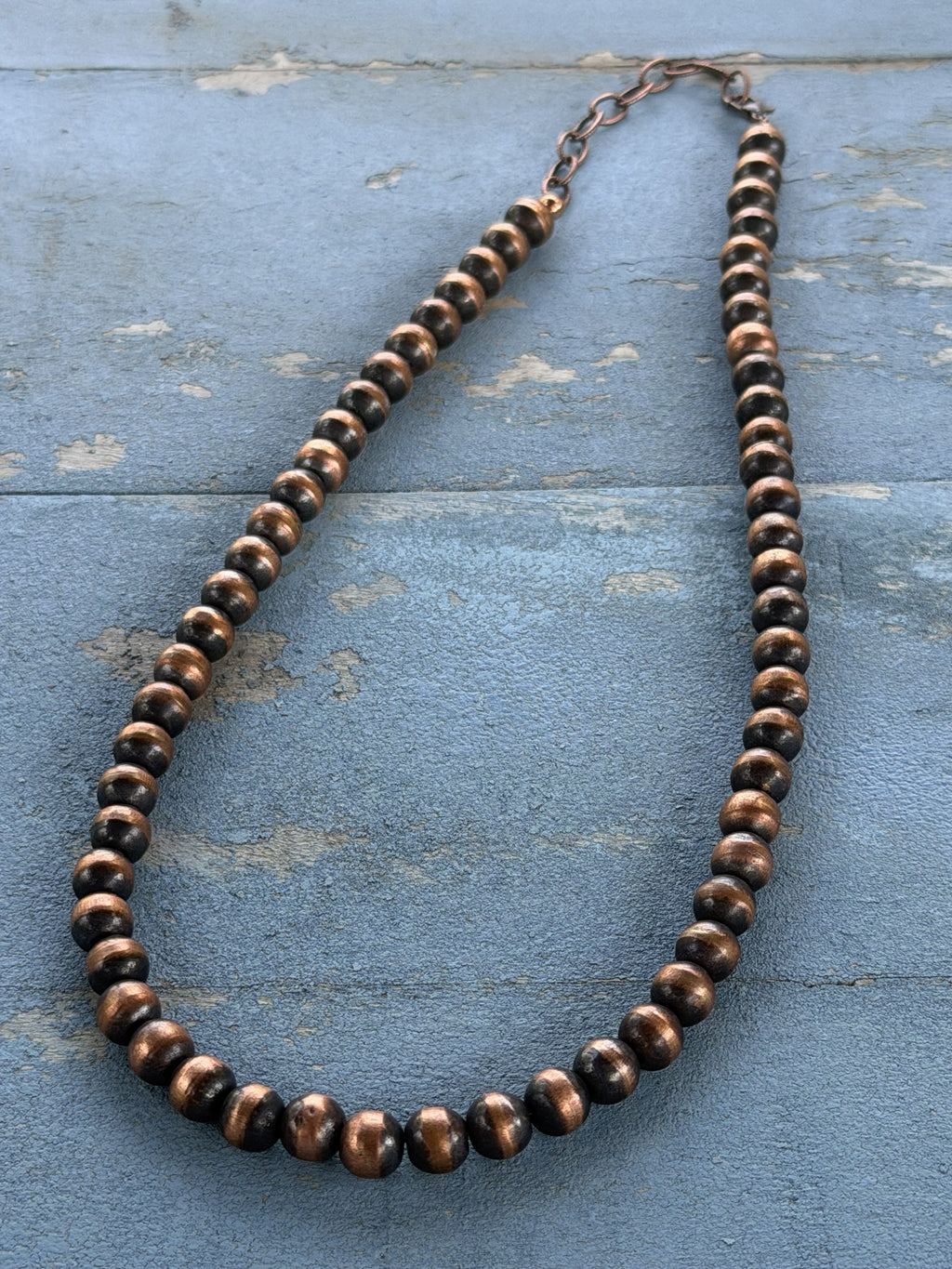 *Native American Made* Navajo Kimberly Tom:  18"-20" Copper Pearl Necklace