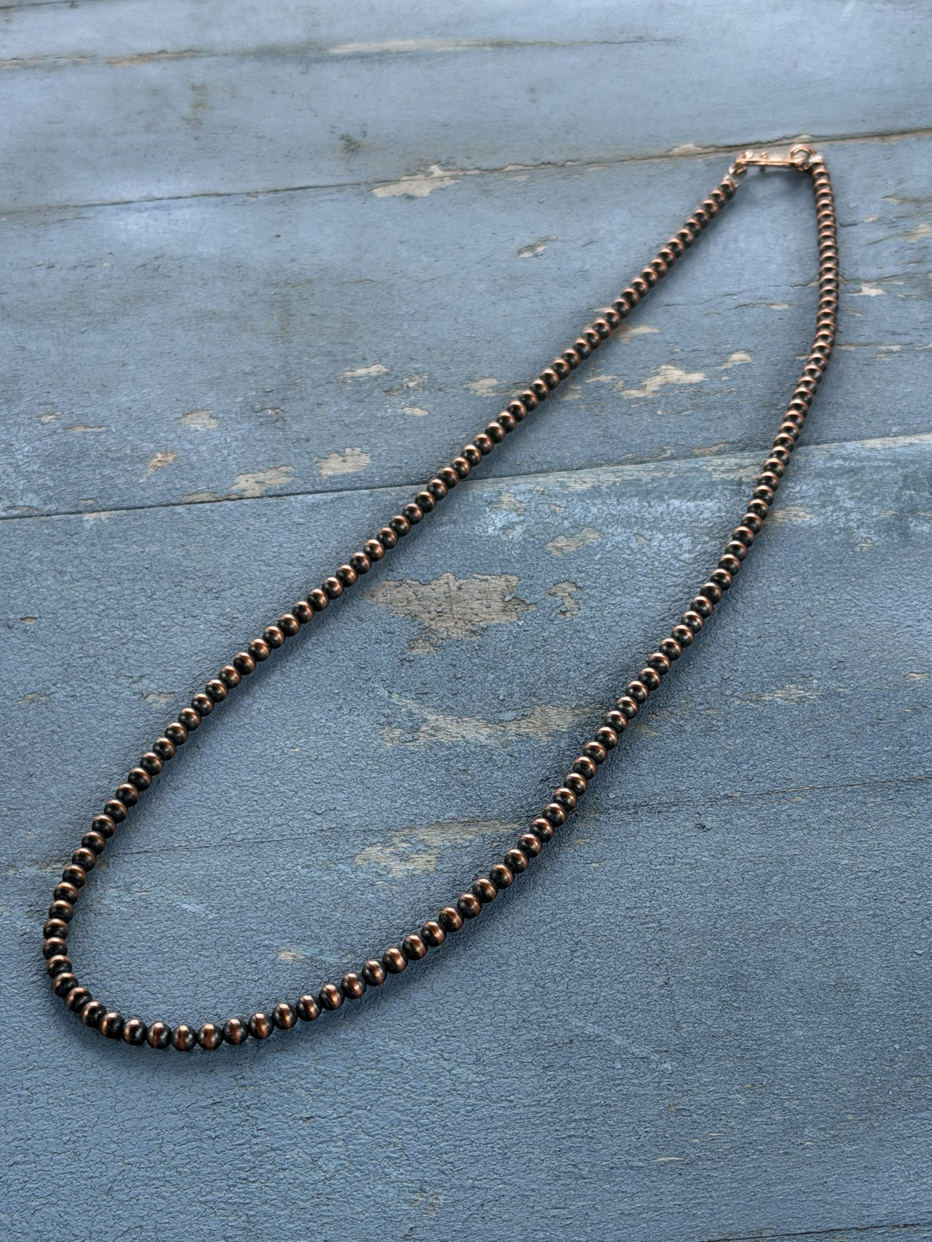 *Native American Hand Strung*  20" 4mm Copper Pearls