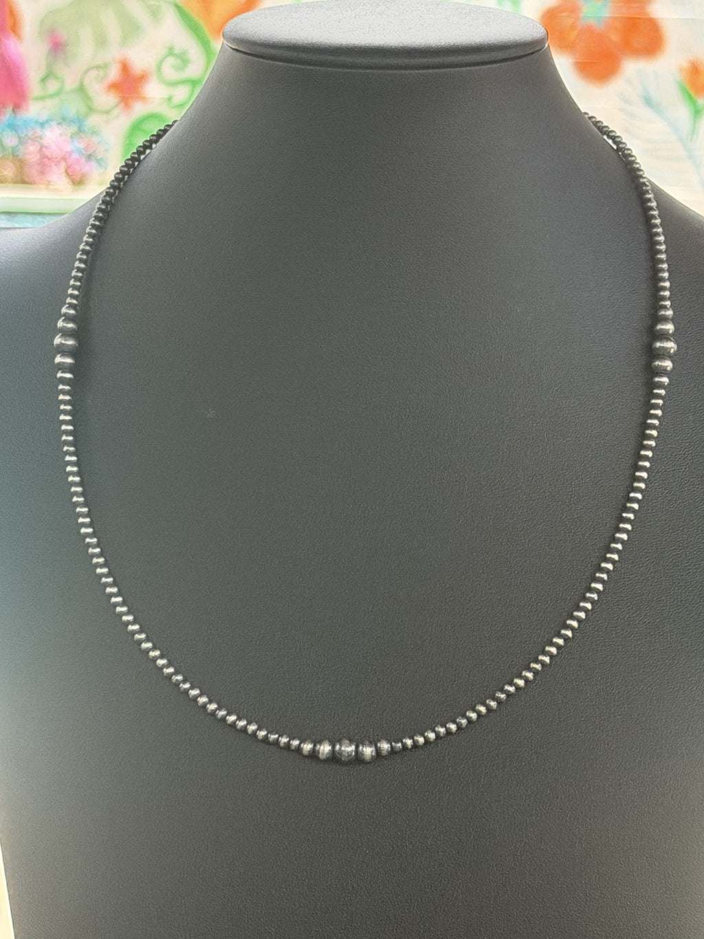20" + 2" Extender Sterling Silver 3-6mm Graduated Handstrung Pearls