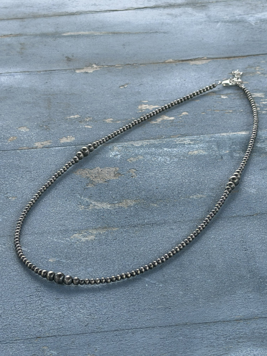 20" + 2" Extender Sterling Silver 3-6mm Graduated Handstrung Pearls