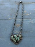 *Native American Made*  Navajo Rick Enriquez:  Large Mine #8 Heart Necklace