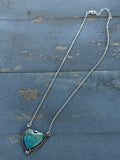 Sterling Silver with Kingman Heart Necklace