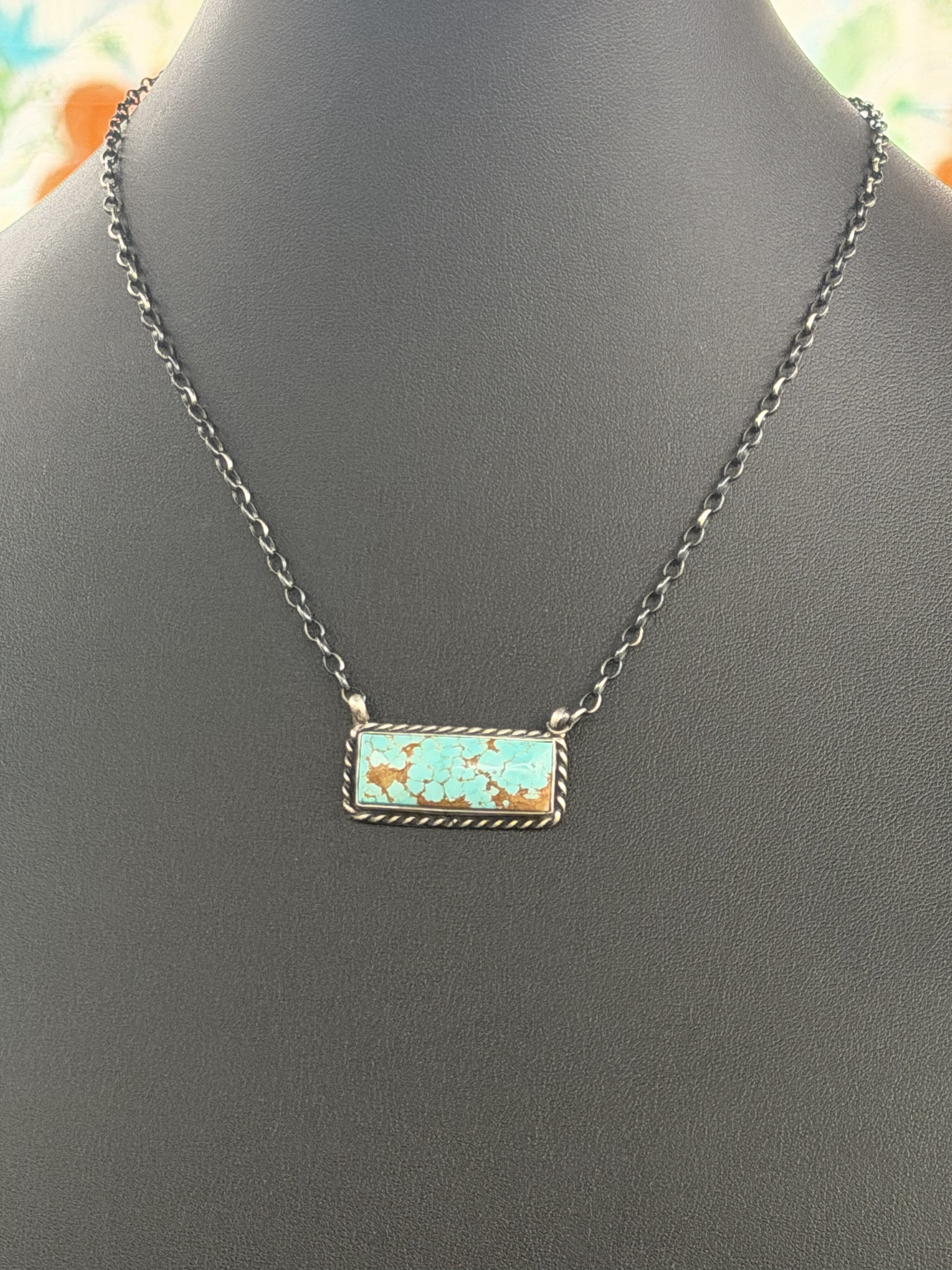 *Native American Made* Navajo Chastity Belone:  16" Sterling Silver with Mine #8 Bar Necklace
