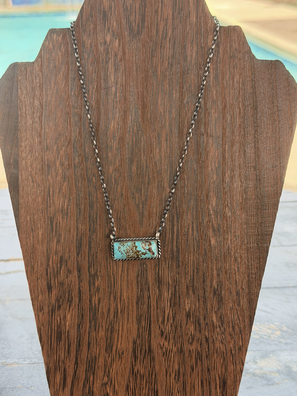 *Native American Made* Navajo Chastity Belone:  16" Sterling Silver with Mine #8 Bar Necklace