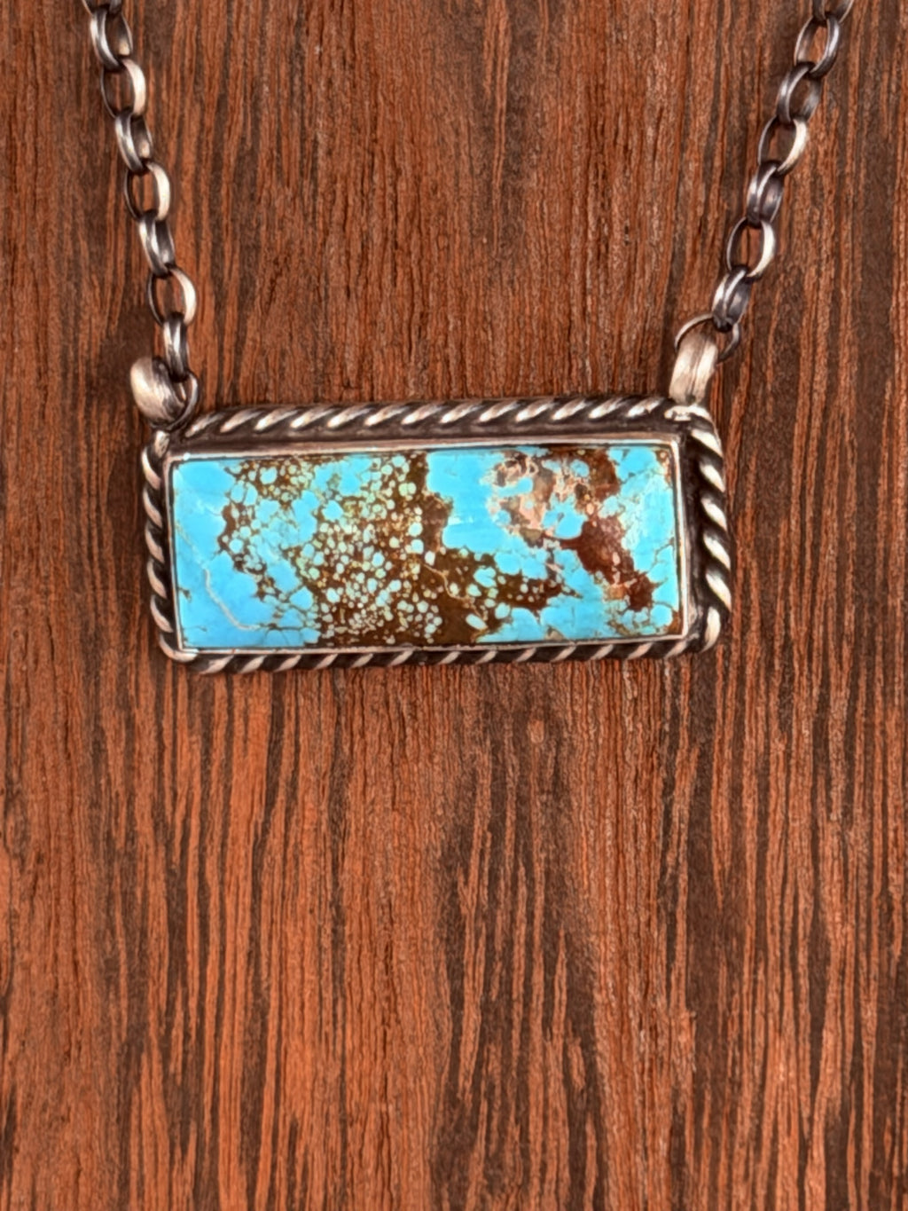 *Native American Made* Navajo Chastity Belone:  16" Sterling Silver with Mine #8 Bar Necklace