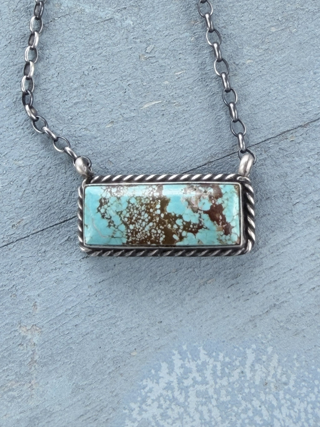 *Native American Made* Navajo Chastity Belone:  16" Sterling Silver with Mine #8 Bar Necklace