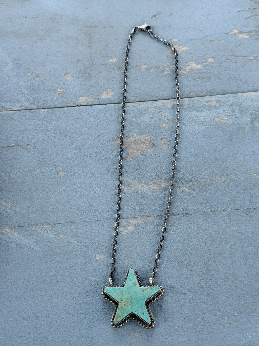 *Native American Made* Navajo Johnny Dixon:  18" Kingman Star Necklace