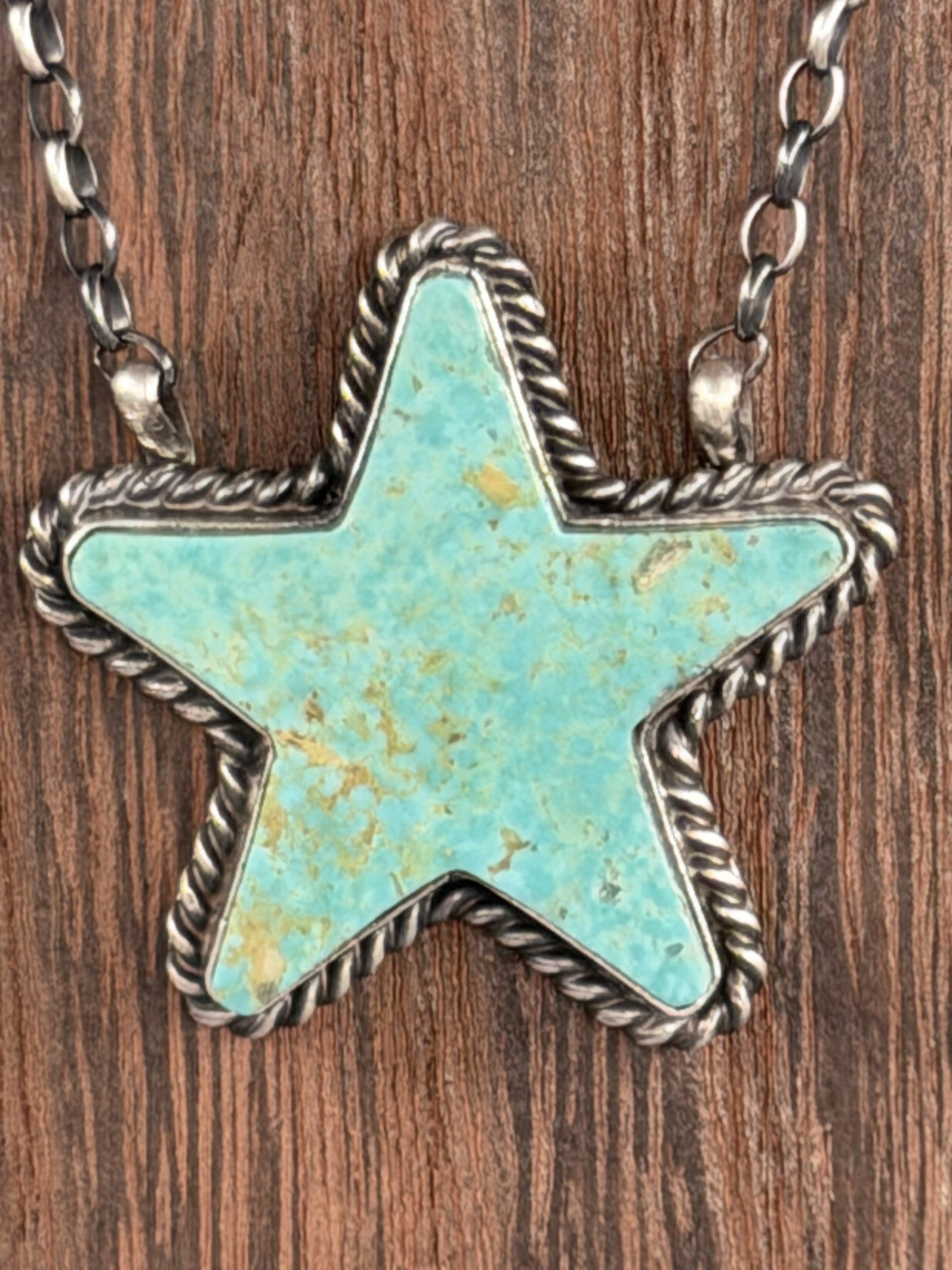*Native American Made* Navajo Johnny Dixon:  18" Kingman Star Necklace