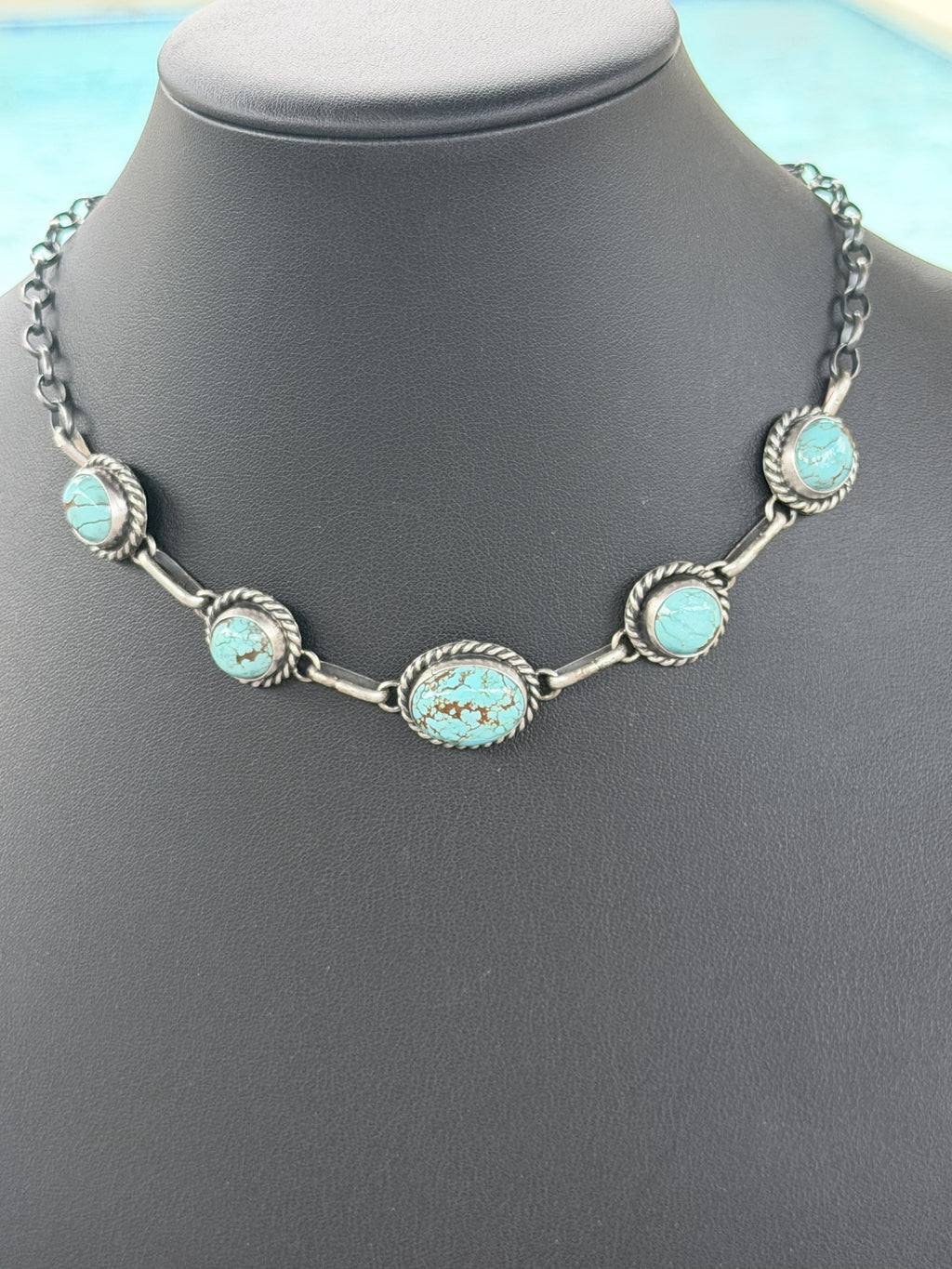 *Native American Made* Navajo Agustin Largo:  Mine #8 16" Choker