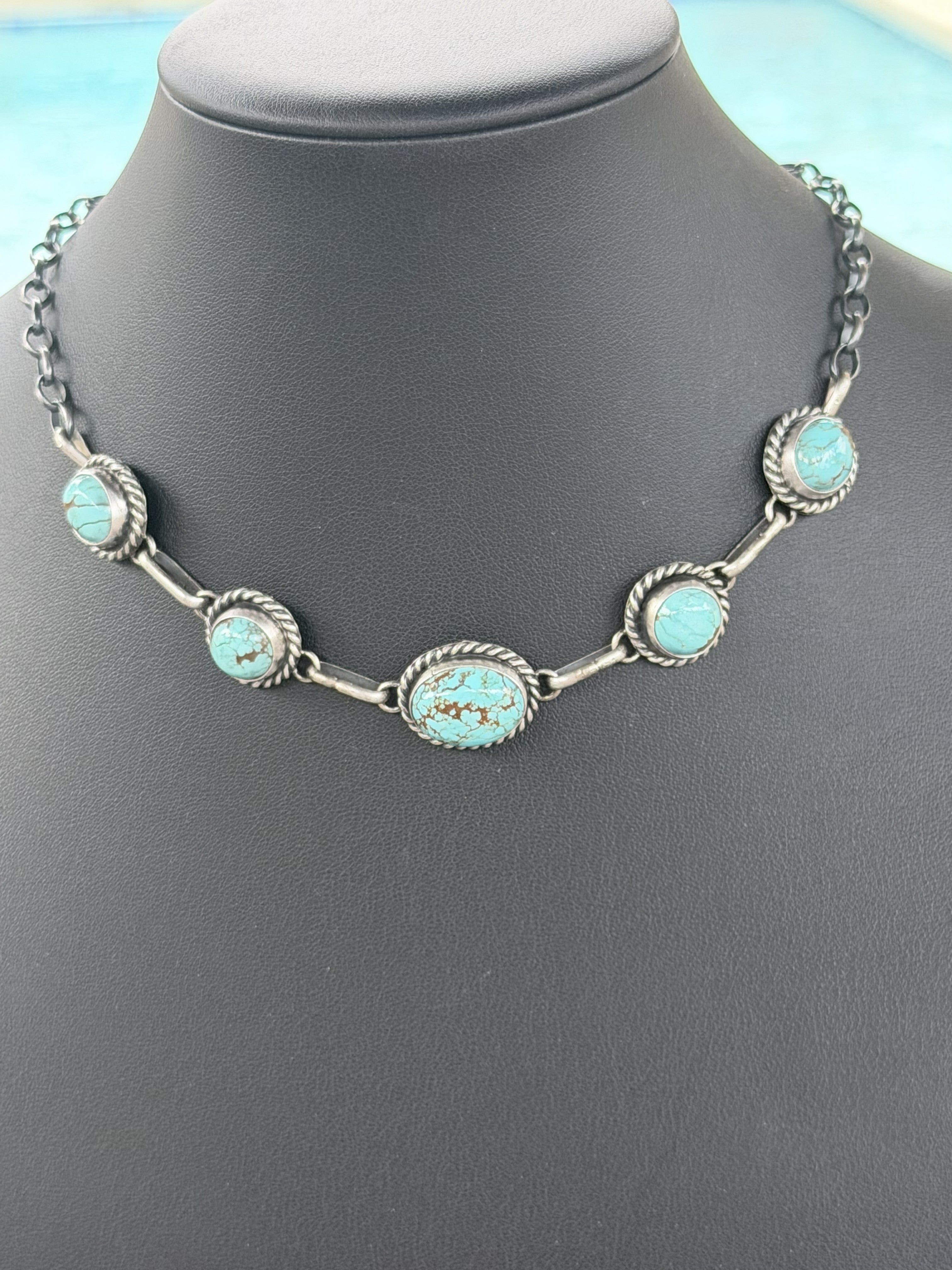*Native American Made* Navajo Agustin Largo:  Mine #8 16" Choker