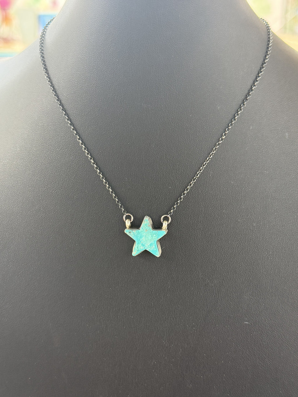 *Native American Made* Navajo Donovan Skeets 17" Kingman Star Necklace