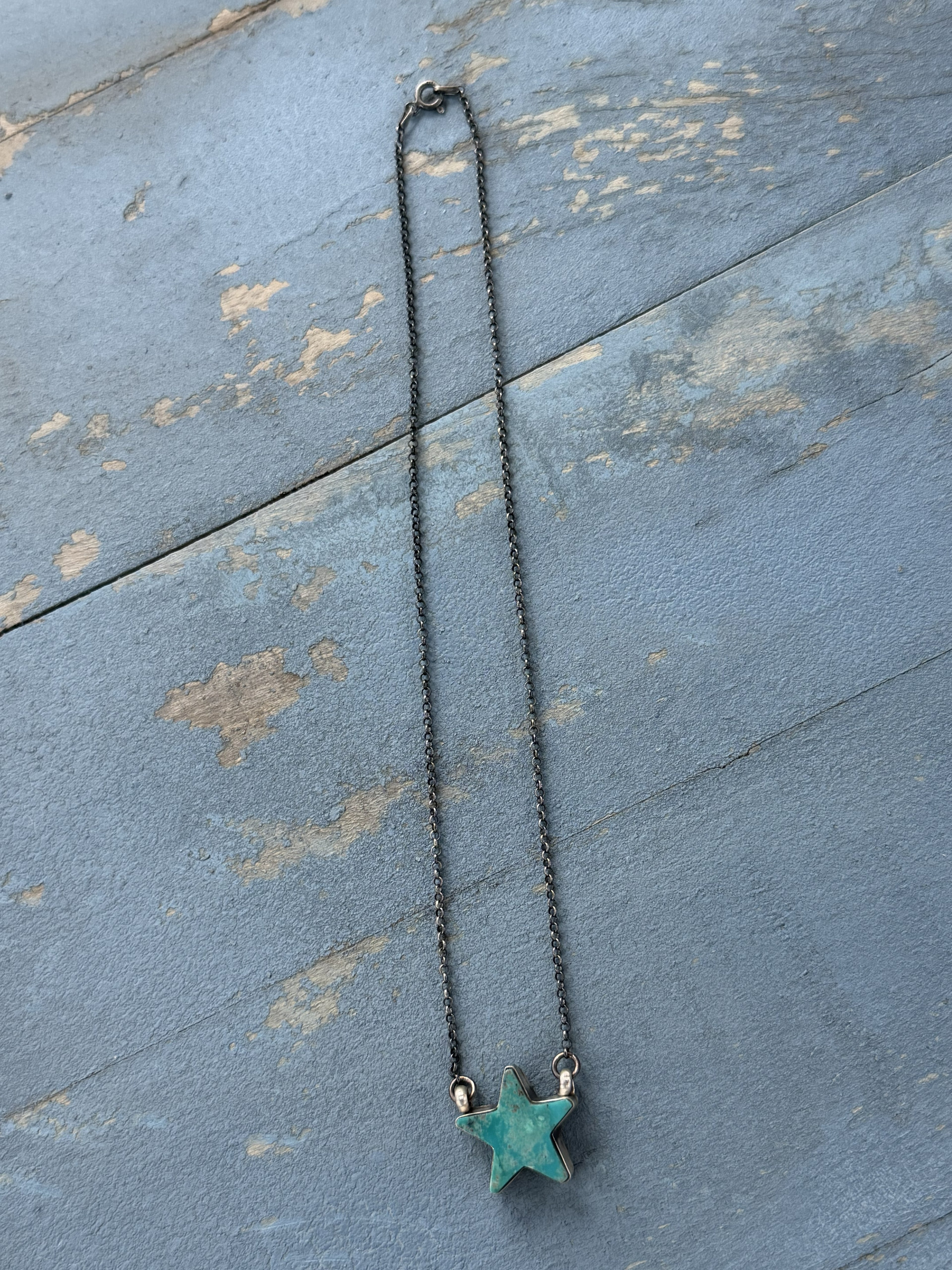 *Native American Made* Navajo Donovan Skeets 17" Kingman Star Necklace