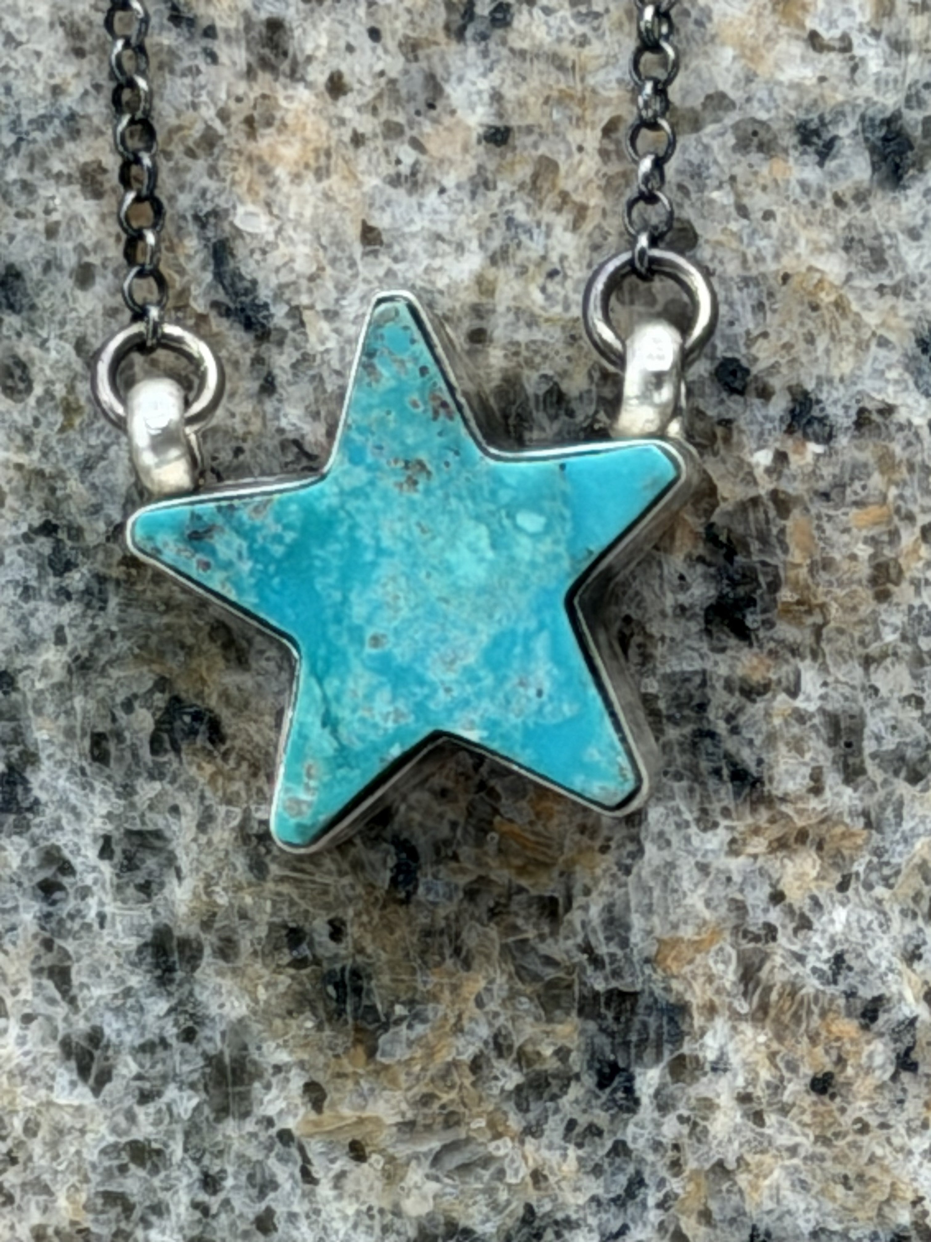 *Native American Made* Navajo Donovan Skeets 17" Kingman Star Necklace