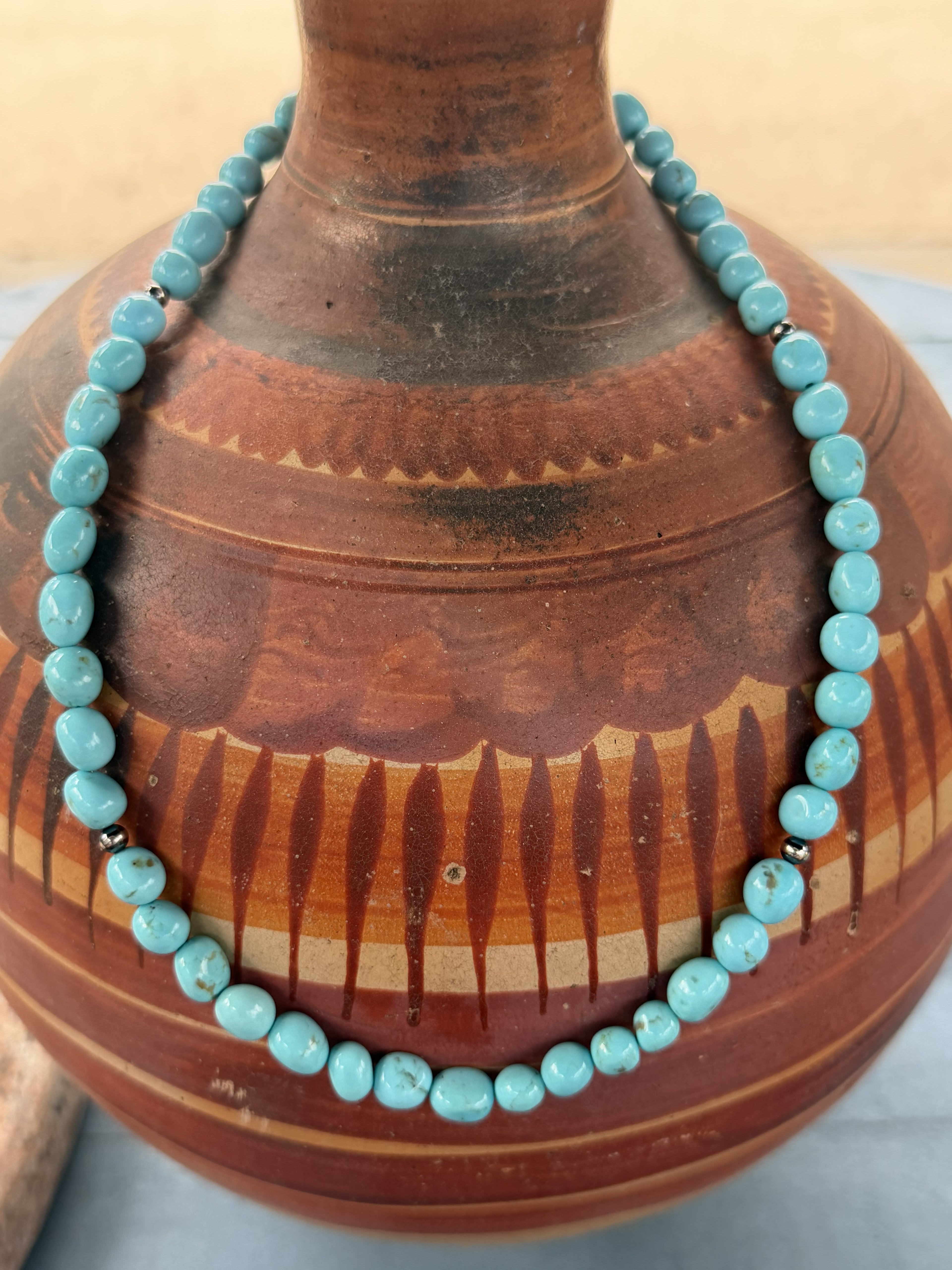 *Native American Made*  Navajo Kimberly Tom:  18" Sonoran Bead Necklace