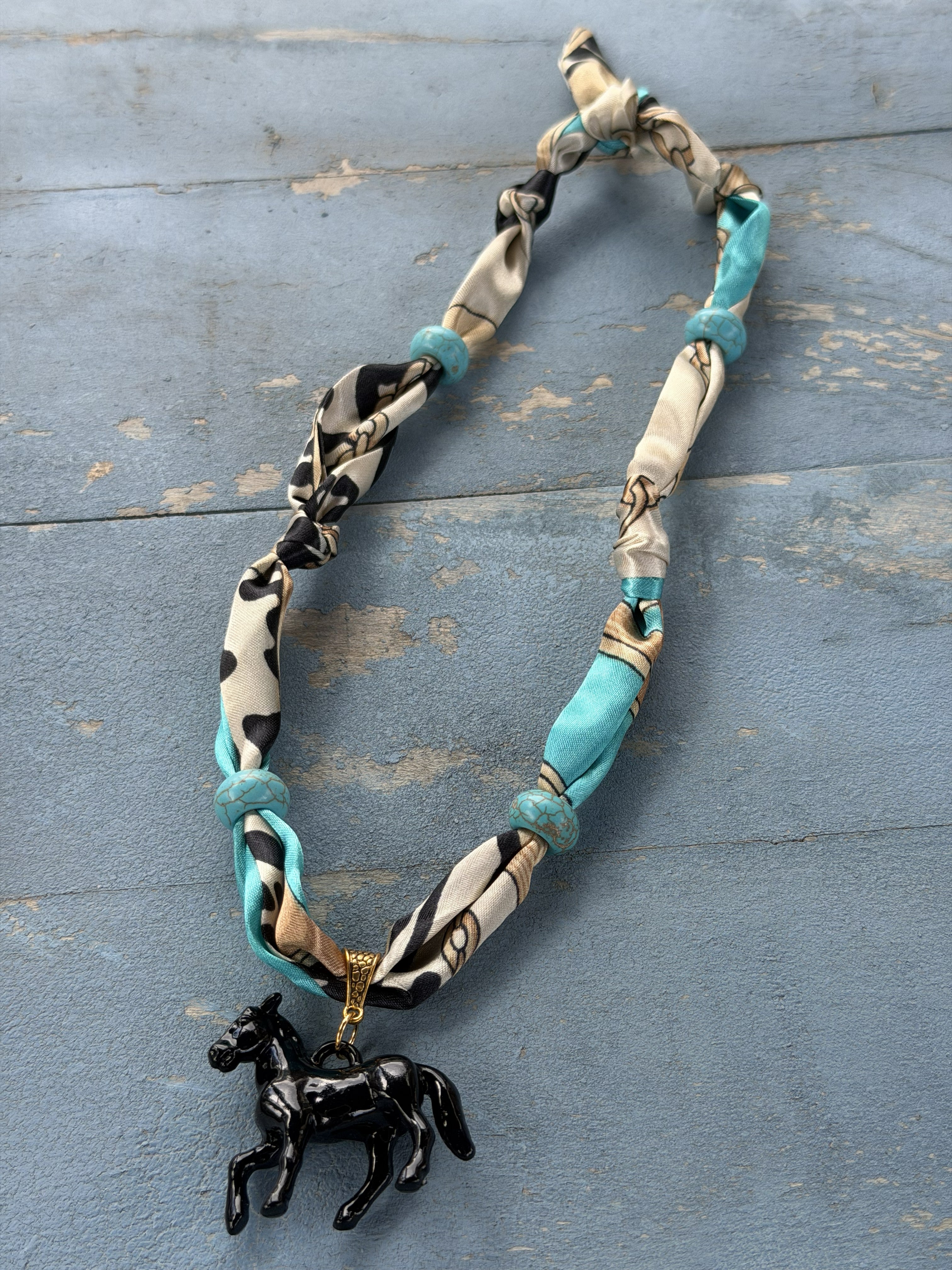 Twilly with Acrylic Horse Pendant (Different Colors Available)