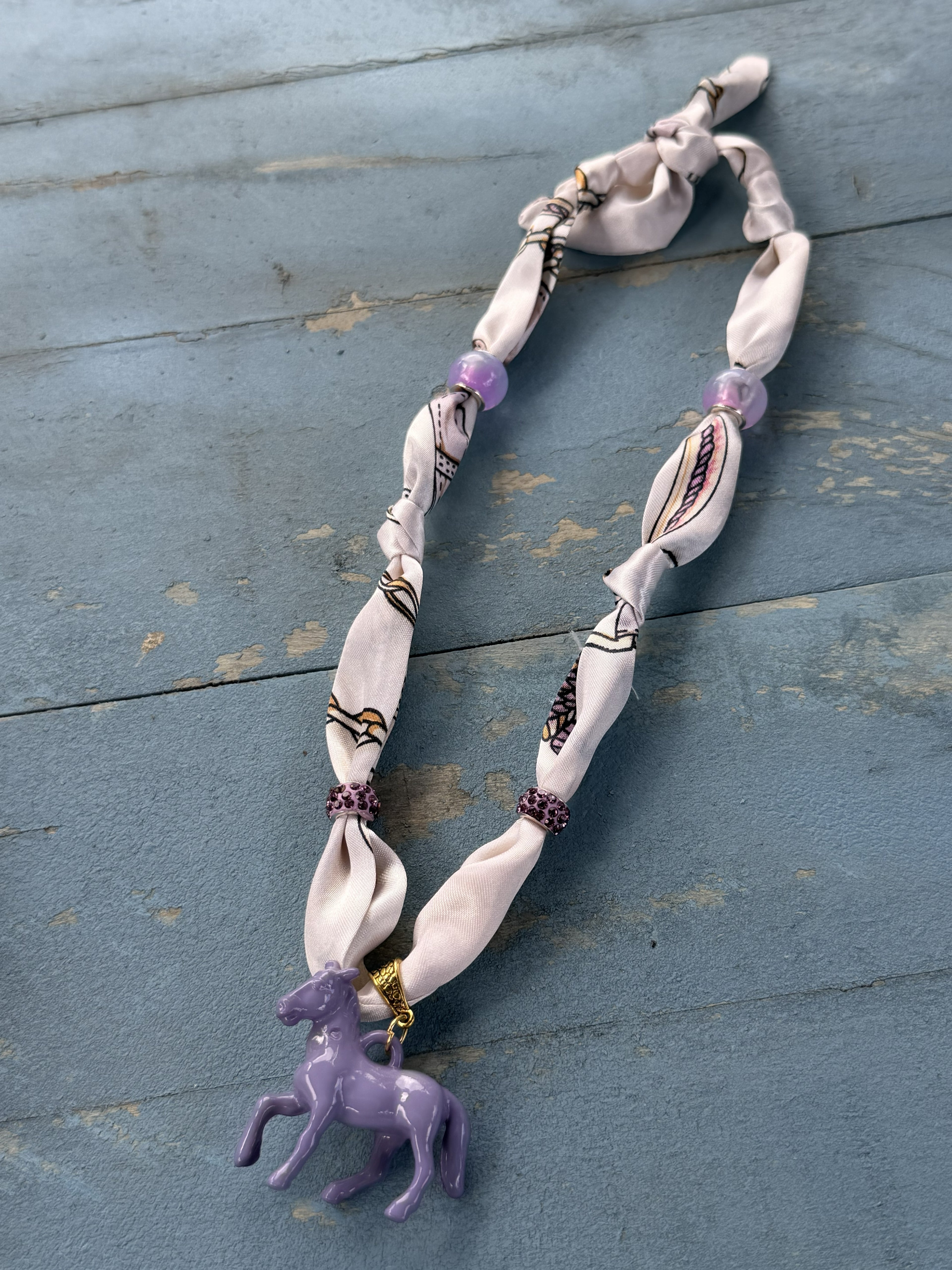 Twilly with Acrylic Horse Pendant (Different Colors Available)