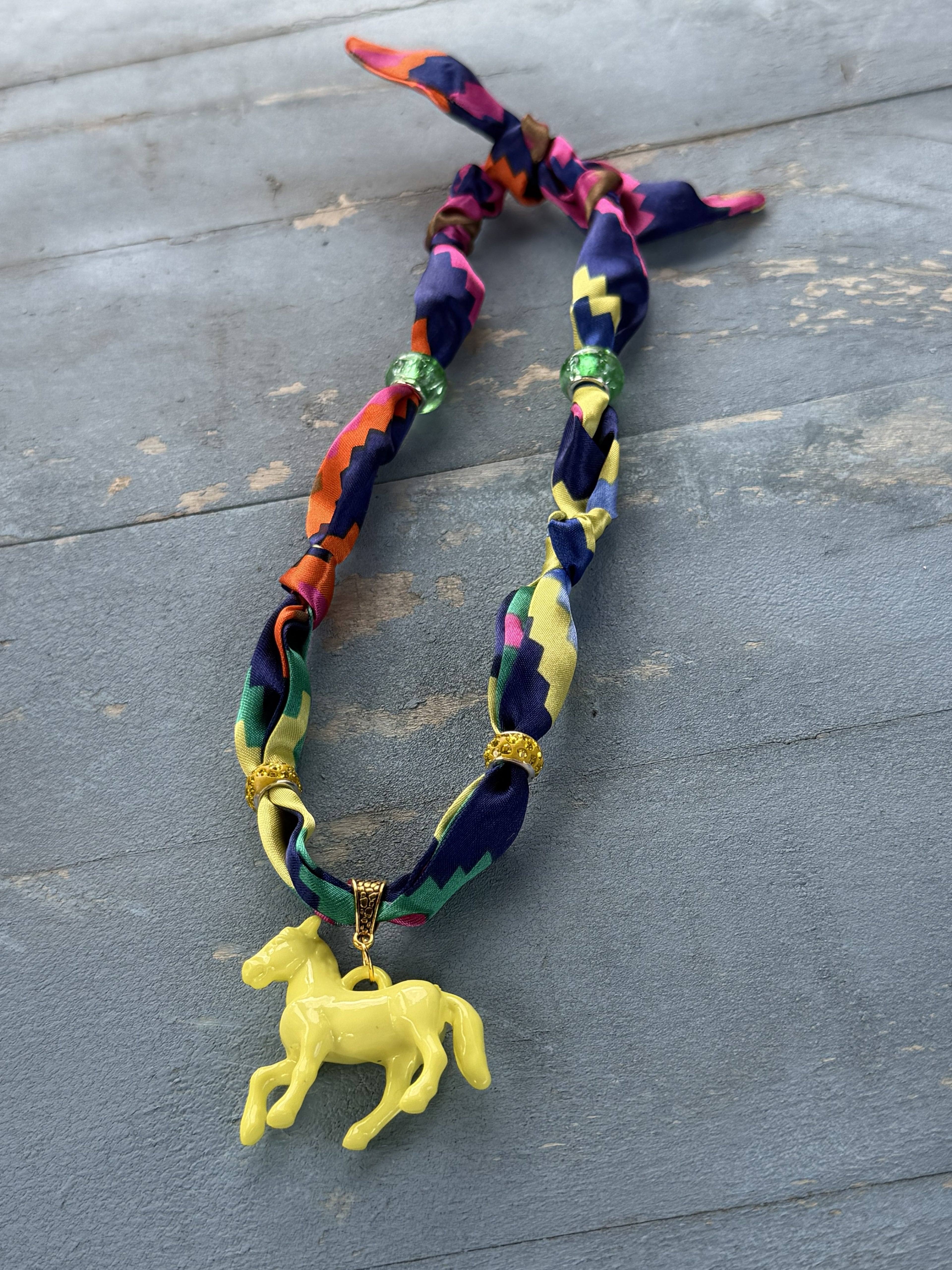 Twilly with Acrylic Horse Pendant (Different Colors Available)