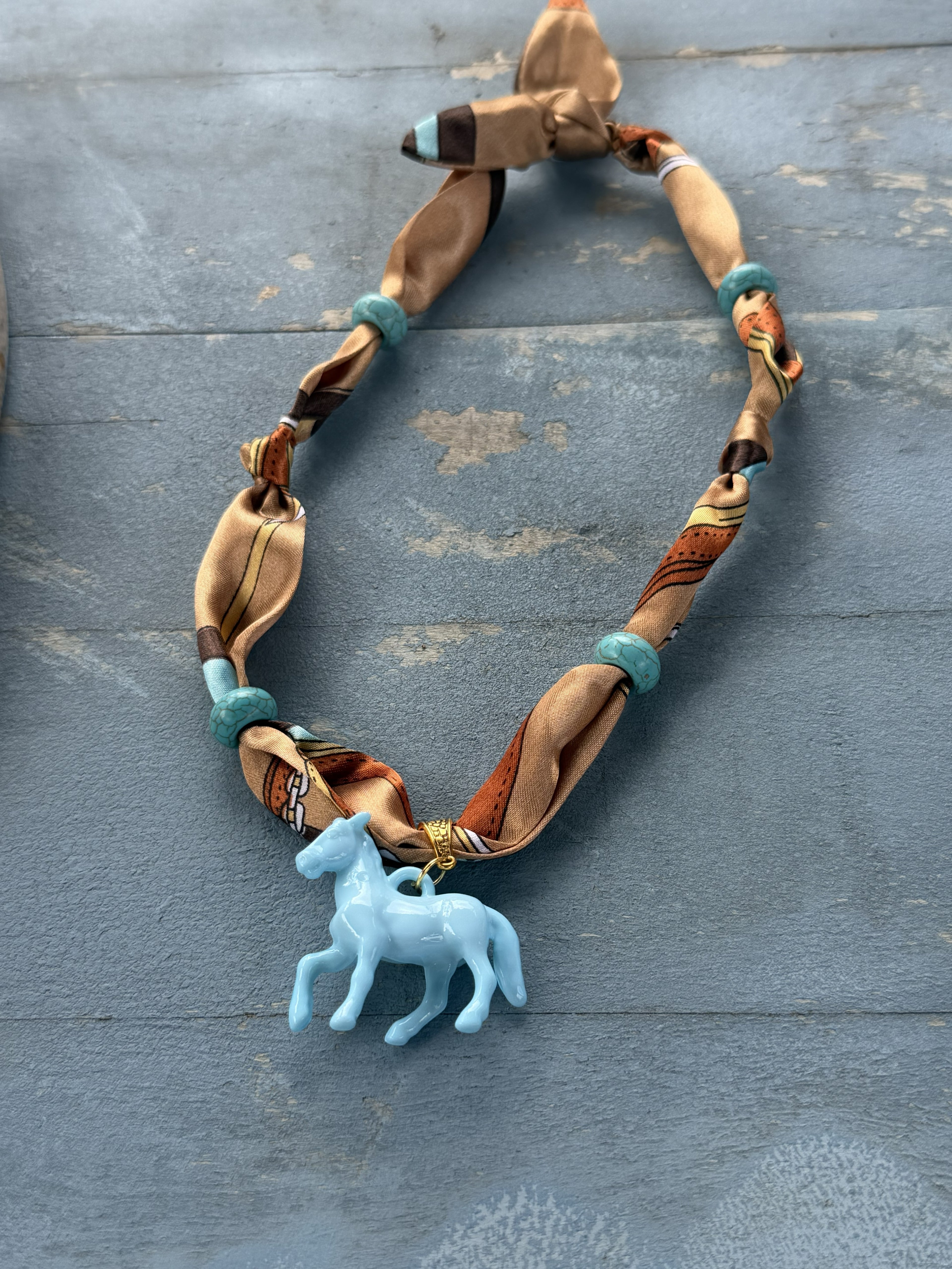 Twilly with Acrylic Horse Pendant (Different Colors Available)