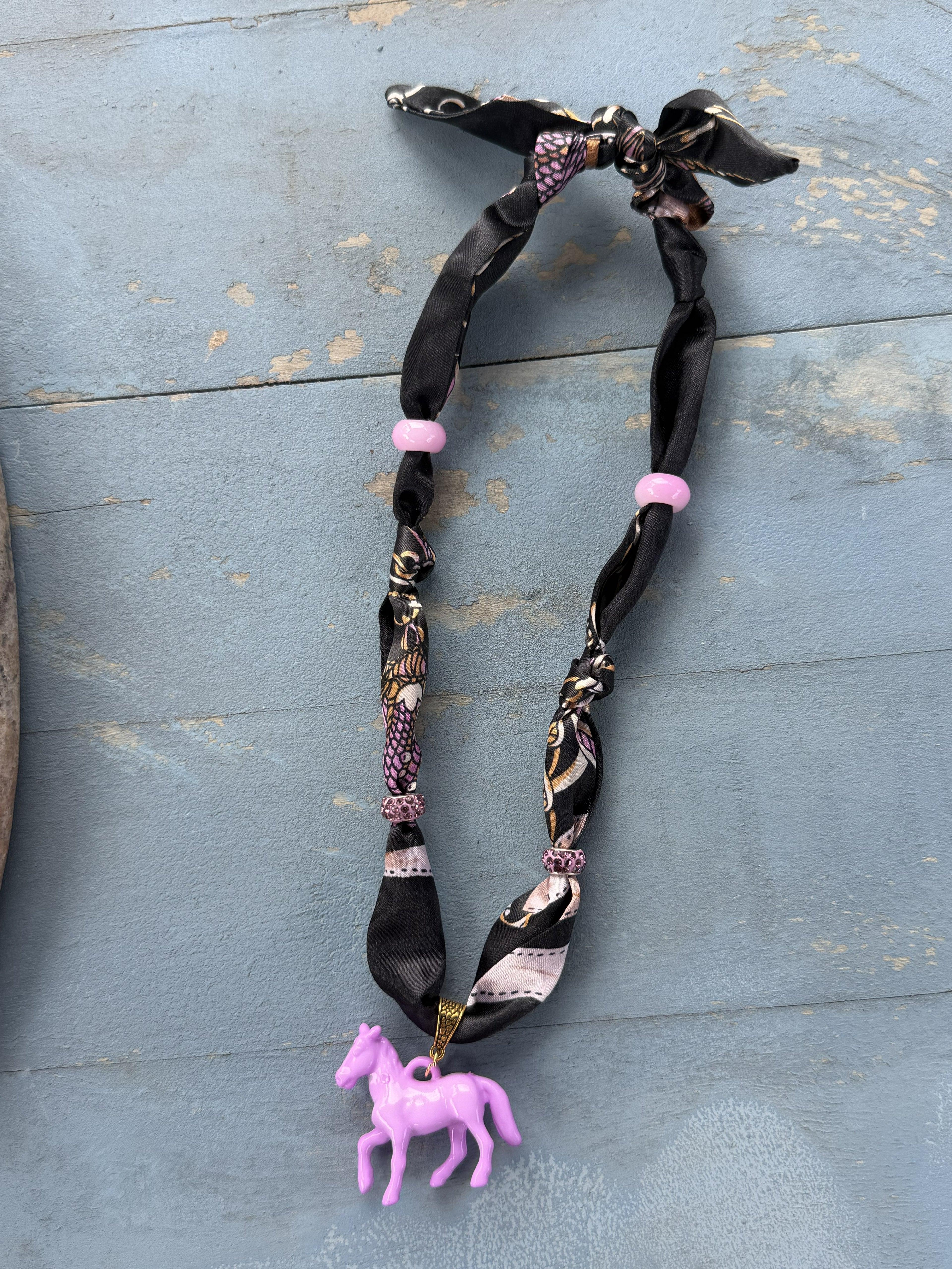 Twilly with Acrylic Horse Pendant (Different Colors Available)