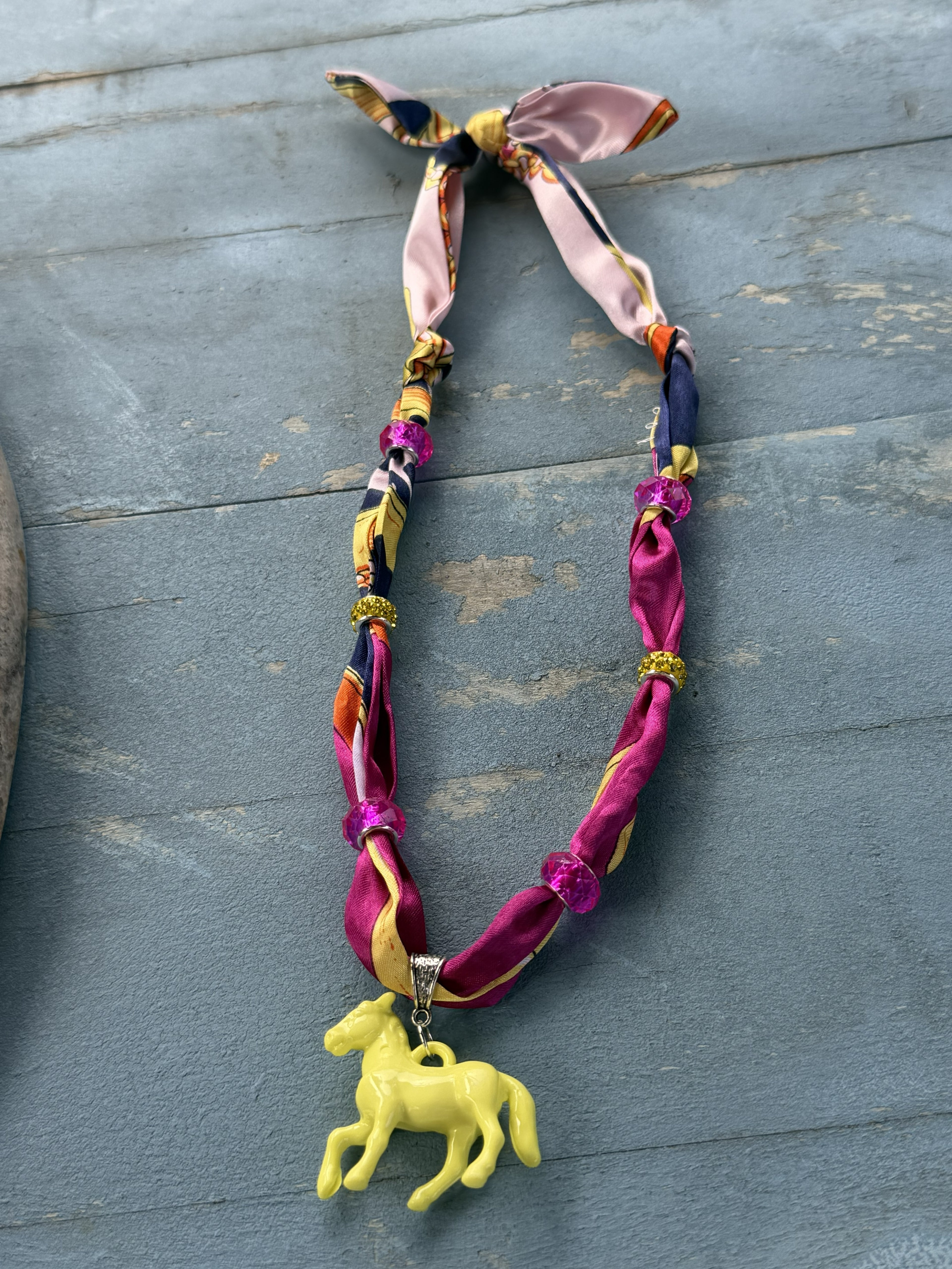 Twilly with Acrylic Horse Pendant (Different Colors Available)