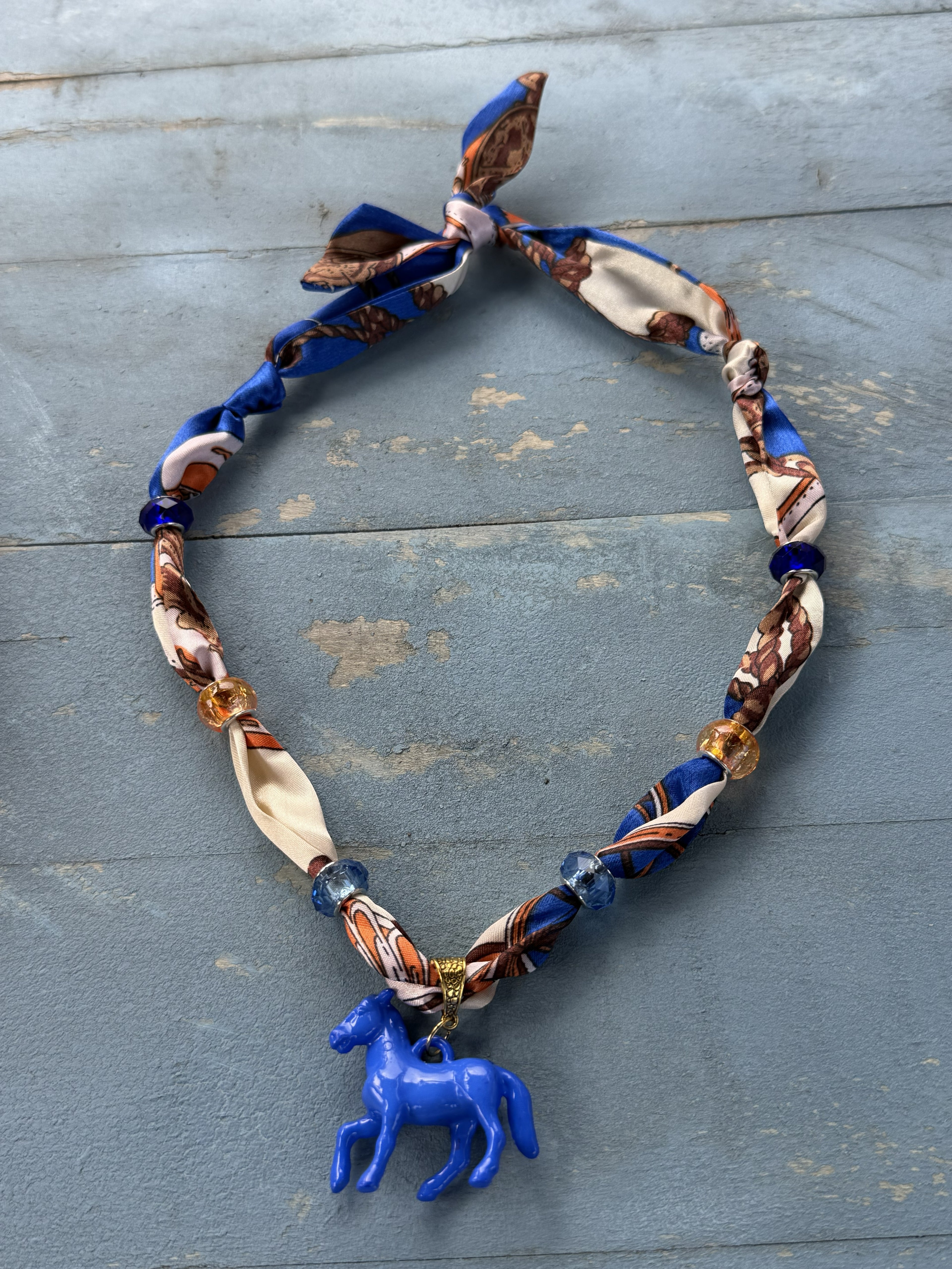 Twilly with Acrylic Horse Pendant (Different Colors Available)