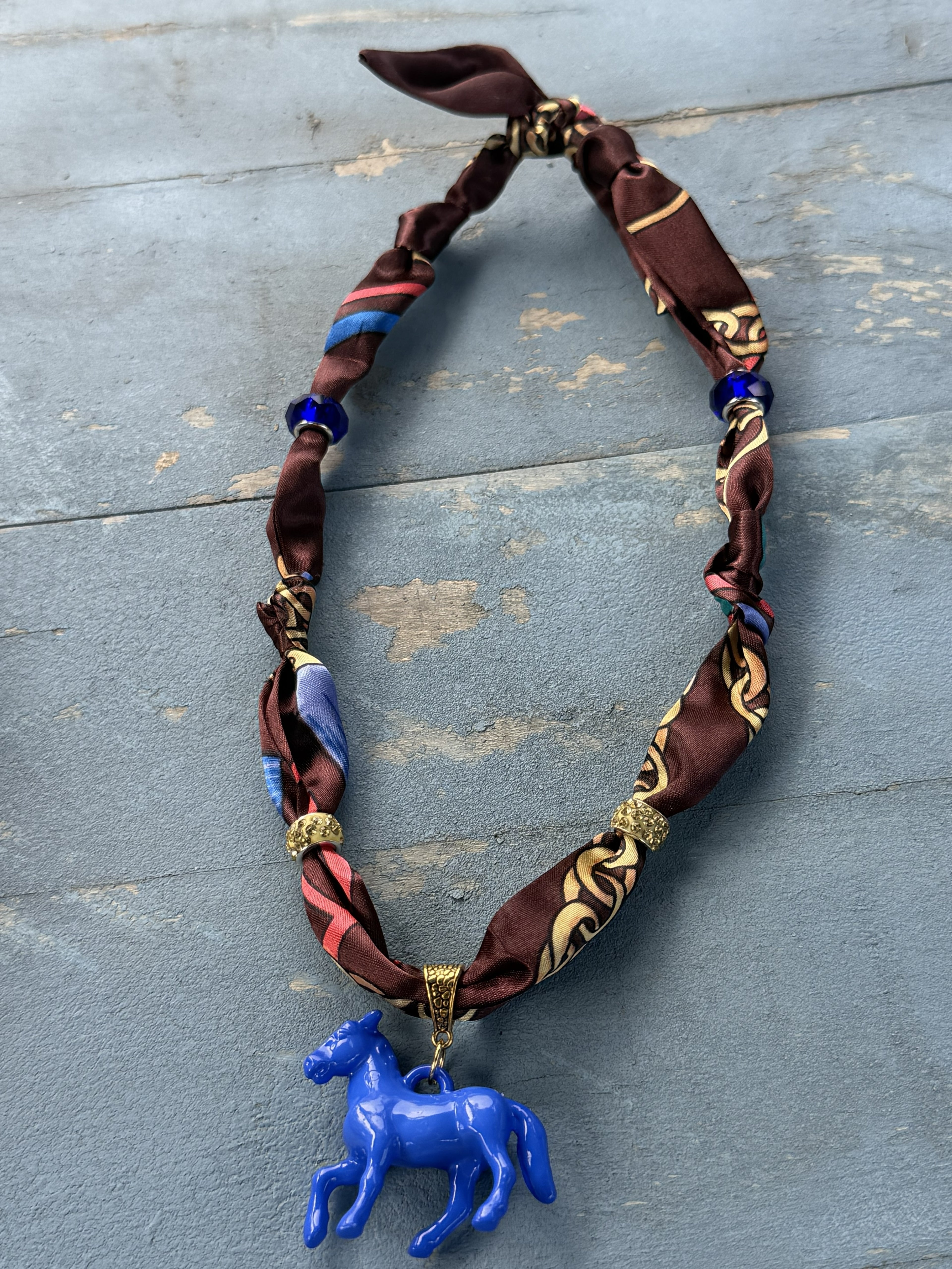 Twilly with Acrylic Horse Pendant (Different Colors Available)