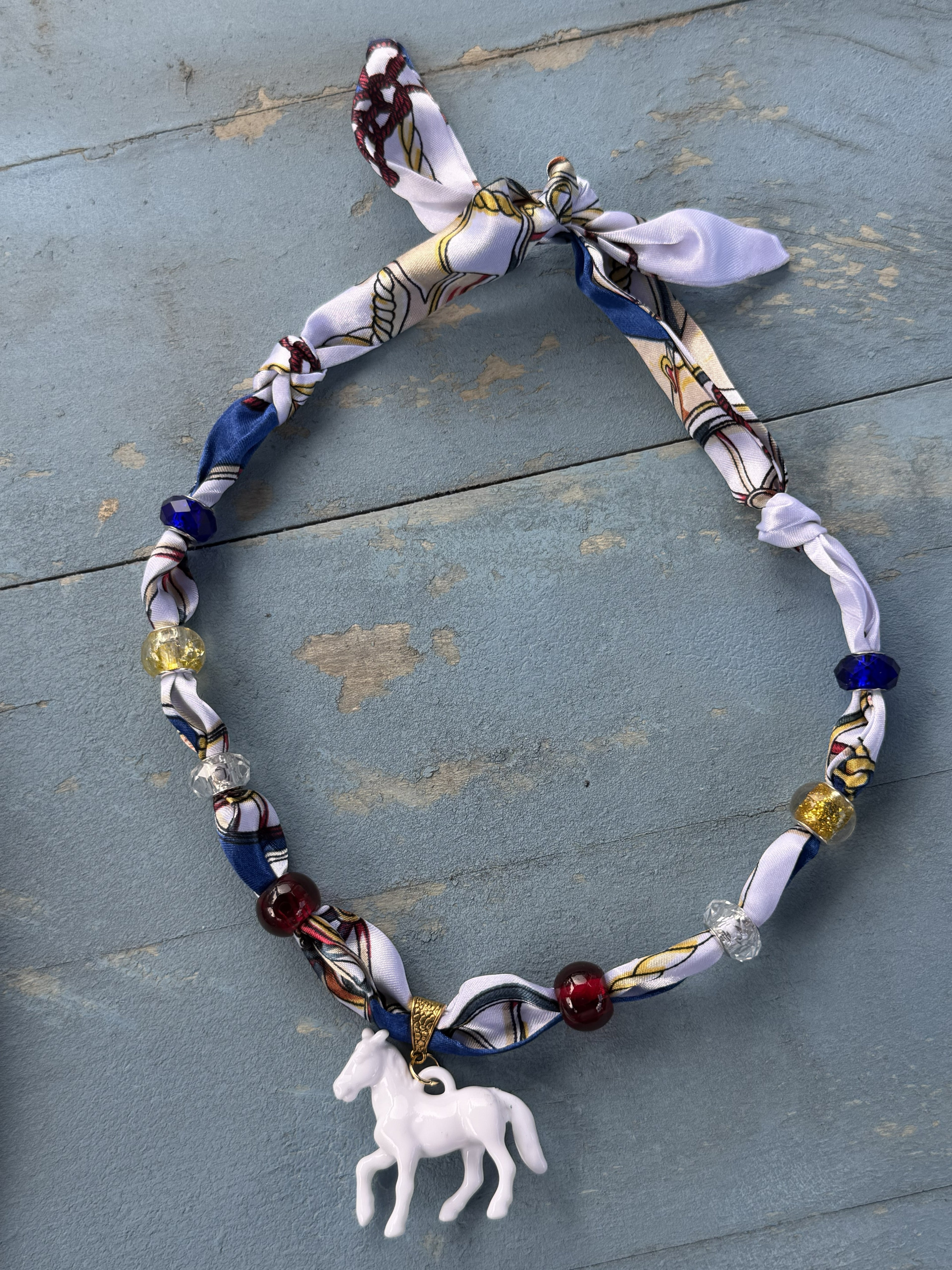 Twilly with Acrylic Horse Pendant (Different Colors Available)
