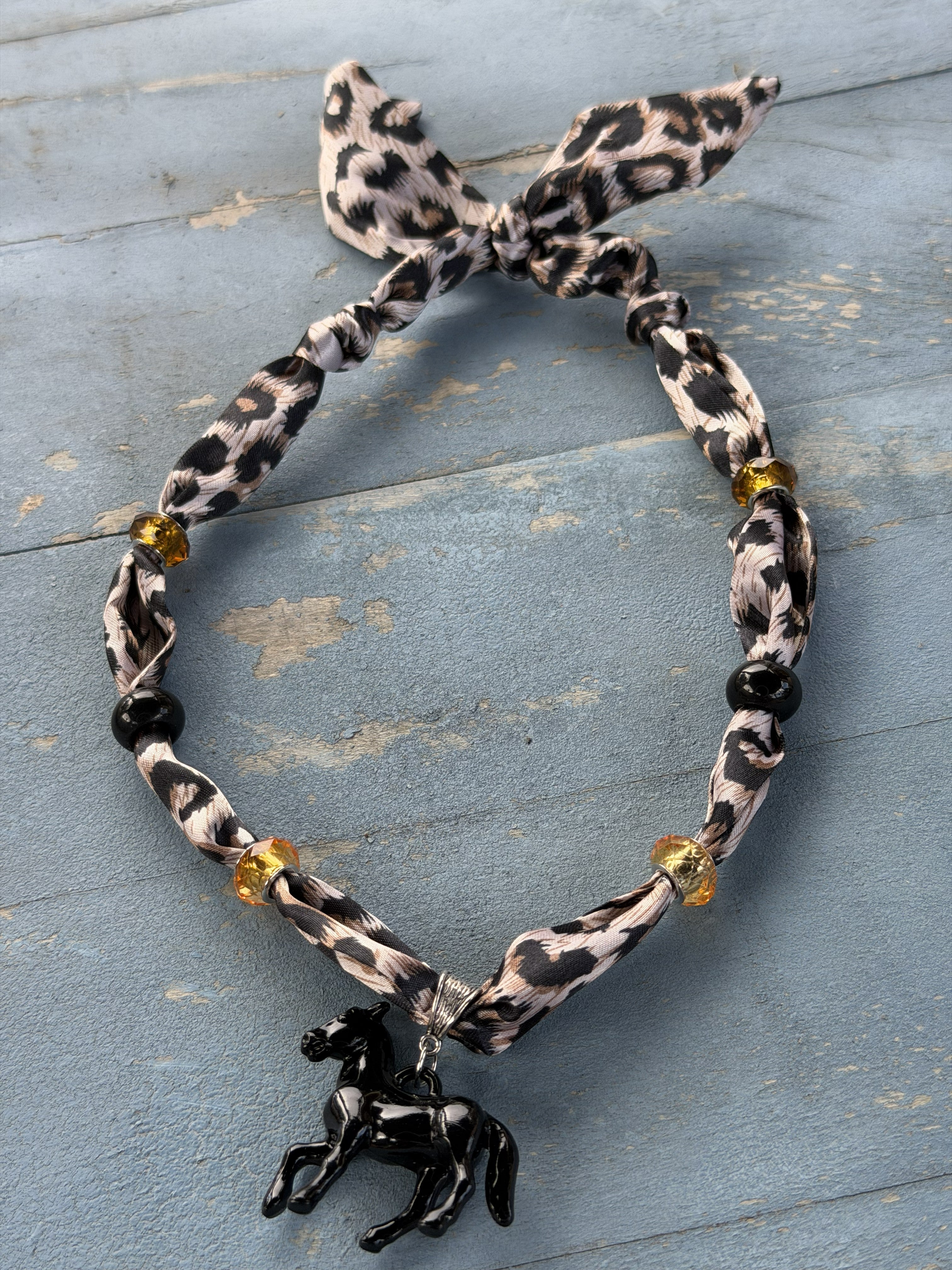 Twilly with Acrylic Horse Pendant (Different Colors Available)