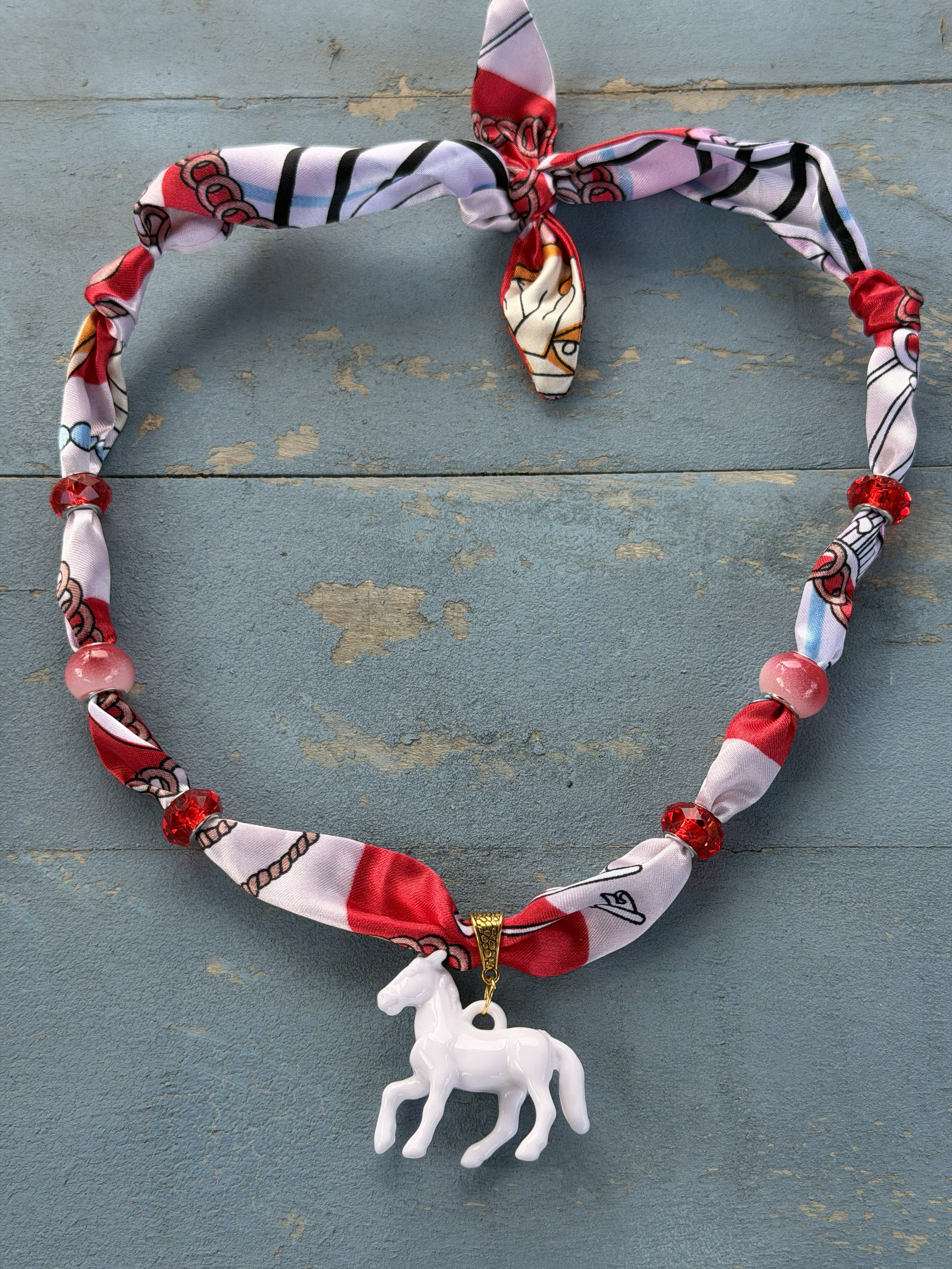 Twilly with Acrylic Horse Pendant (Different Colors Available)