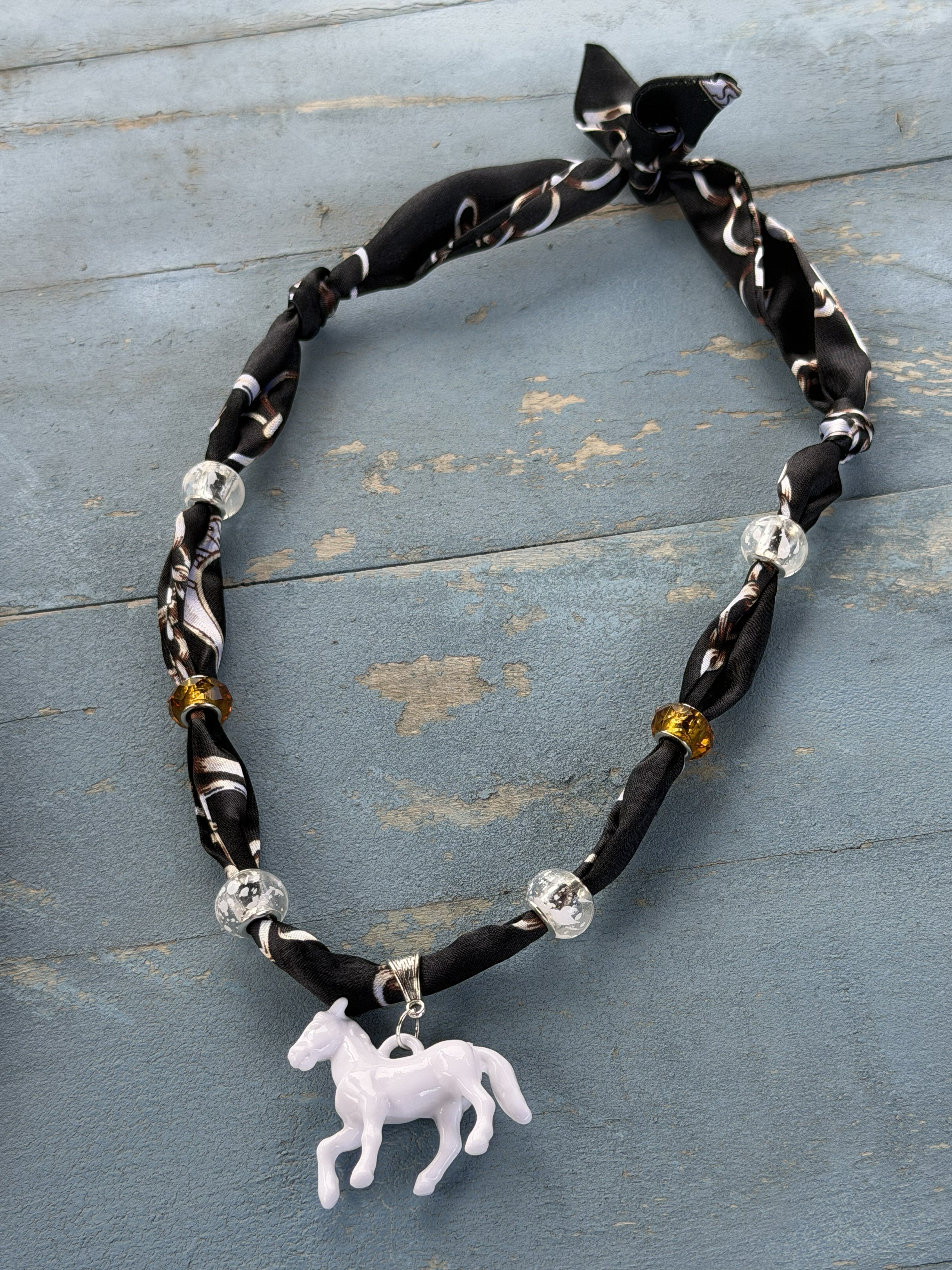 Twilly with Acrylic Horse Pendant (Different Colors Available)