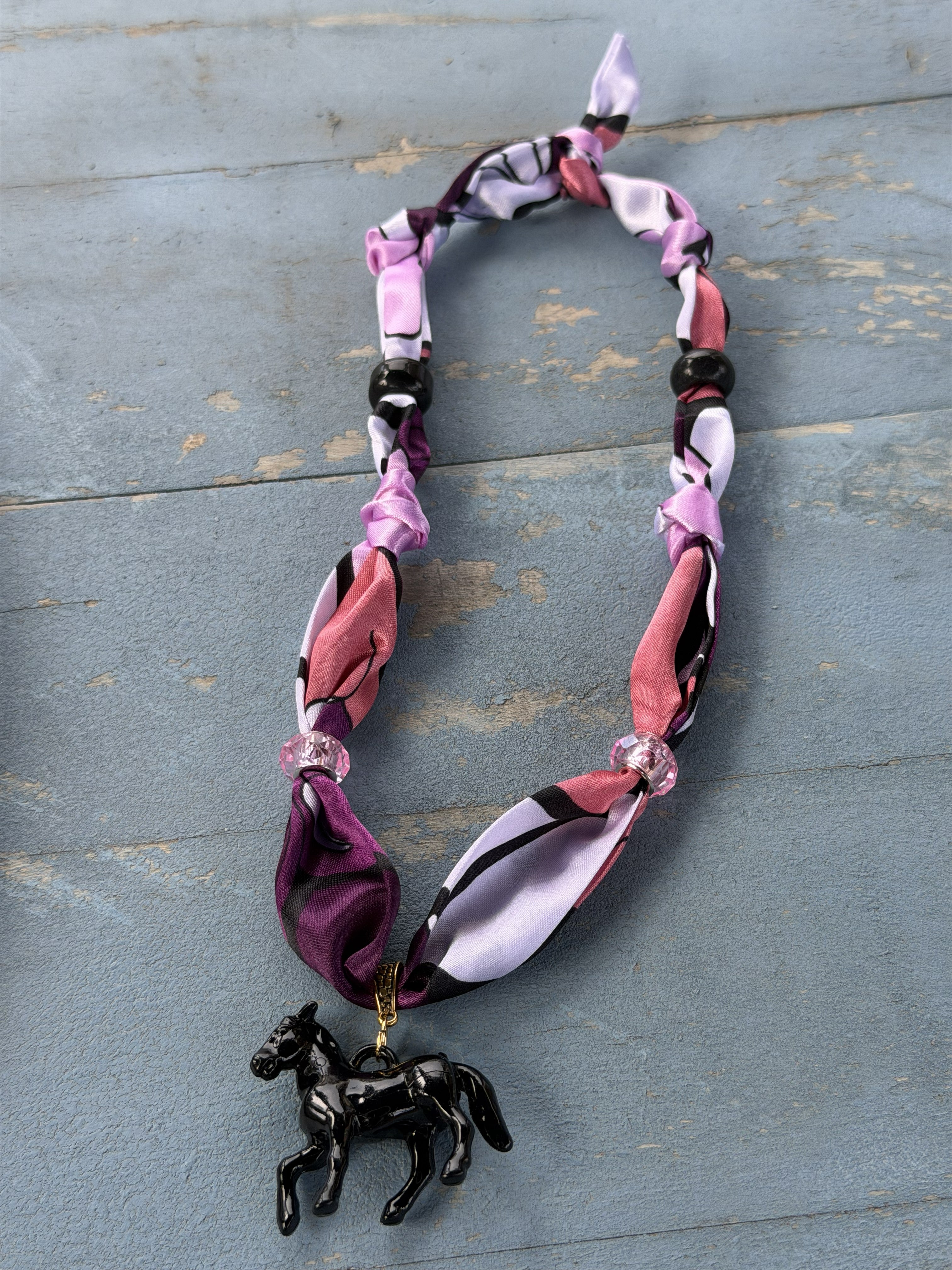 Twilly with Acrylic Horse Pendant (Different Colors Available)