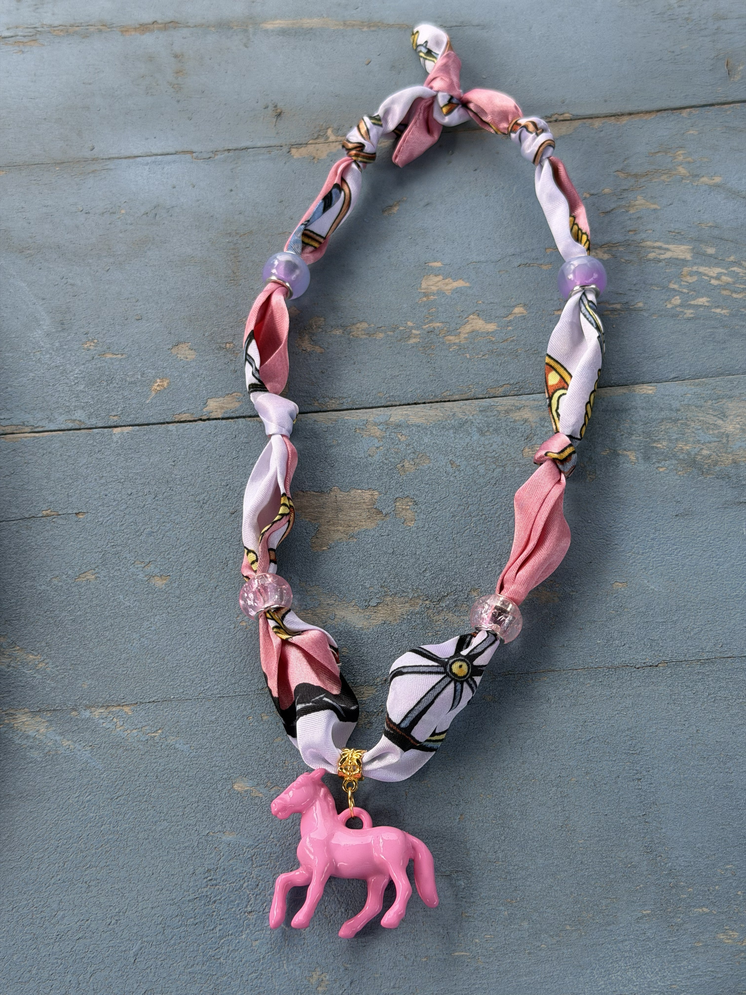 Twilly with Acrylic Horse Pendant (Different Colors Available)