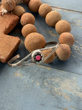 Sterling Silver Small Round Pink Opal Cuff
