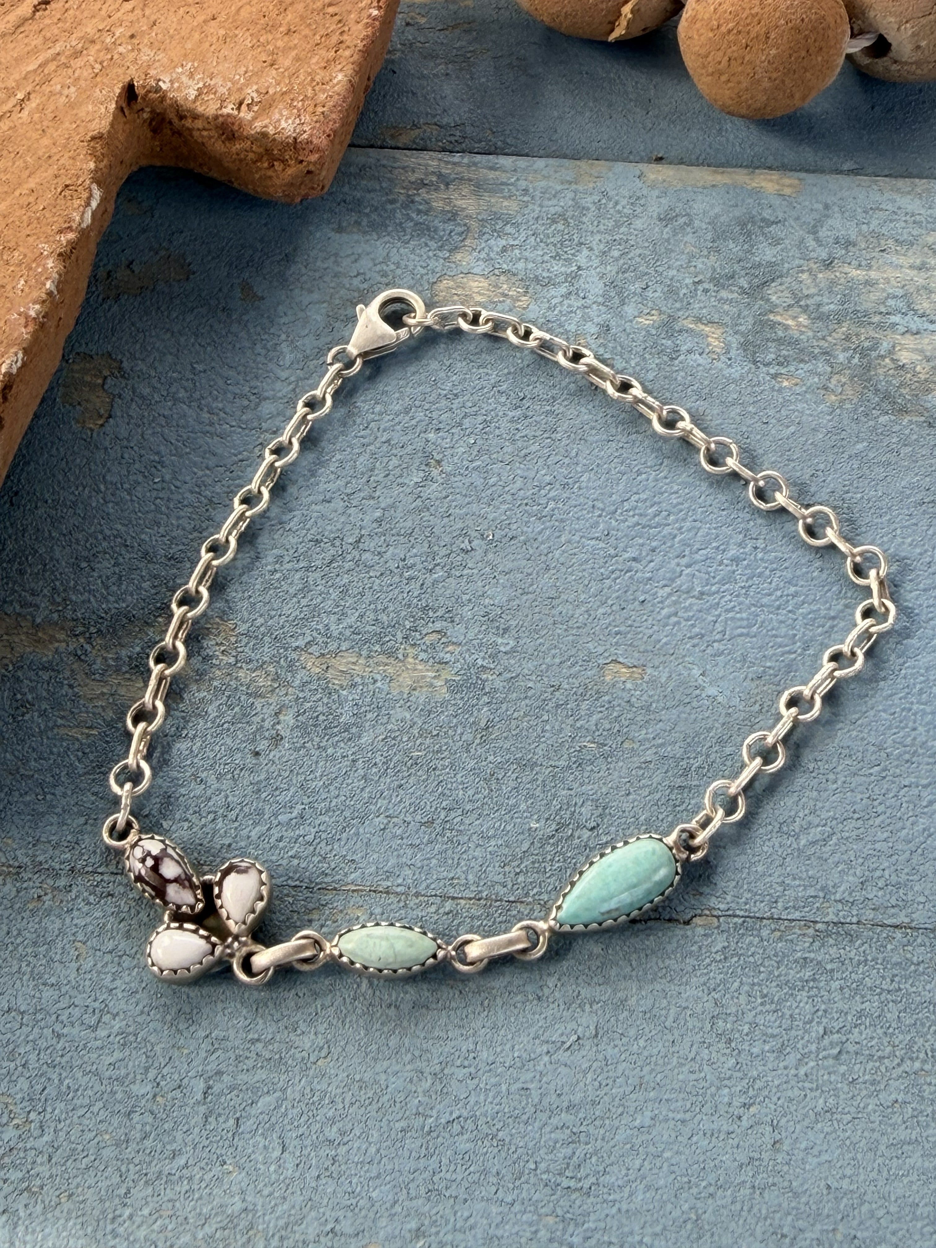 Sterling Silver with Wild Horse and Turquoise Bracelet