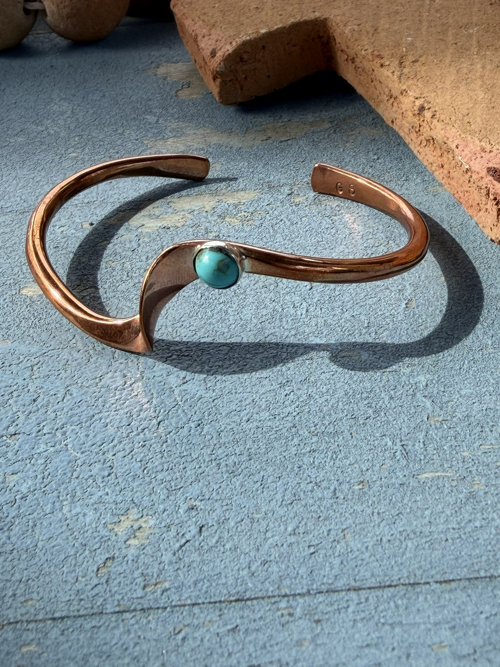 *Native American Made*  Navajo Yolanda Skeets:  Copper with Kingman Cuff
