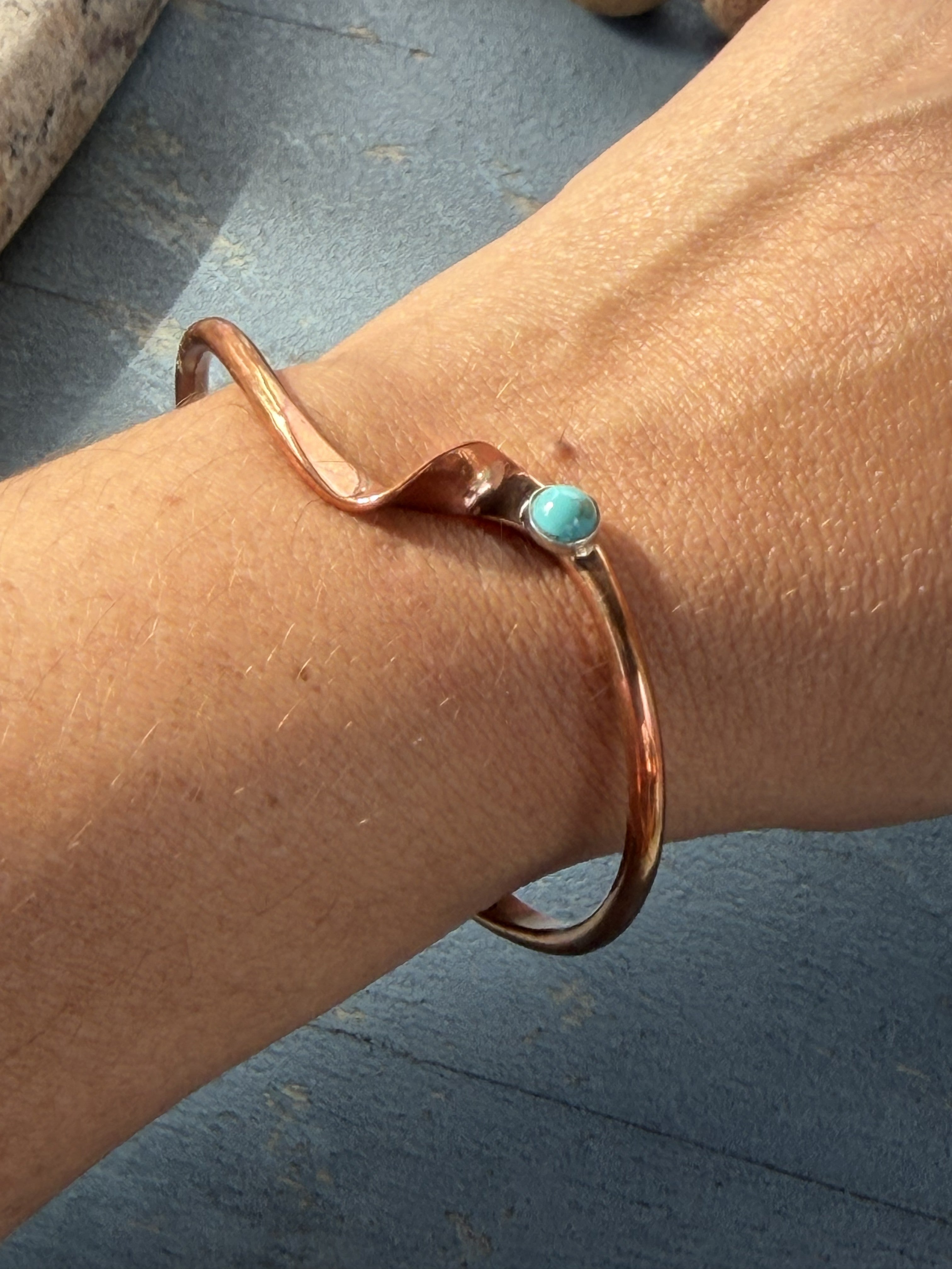 *Native American Made*  Navajo Yolanda Skeets:  Copper with Kingman Cuff