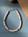 *Native American Made* Navajo Tammy Nolcote:  Sterling Silver and Orange Spiney Bracelet