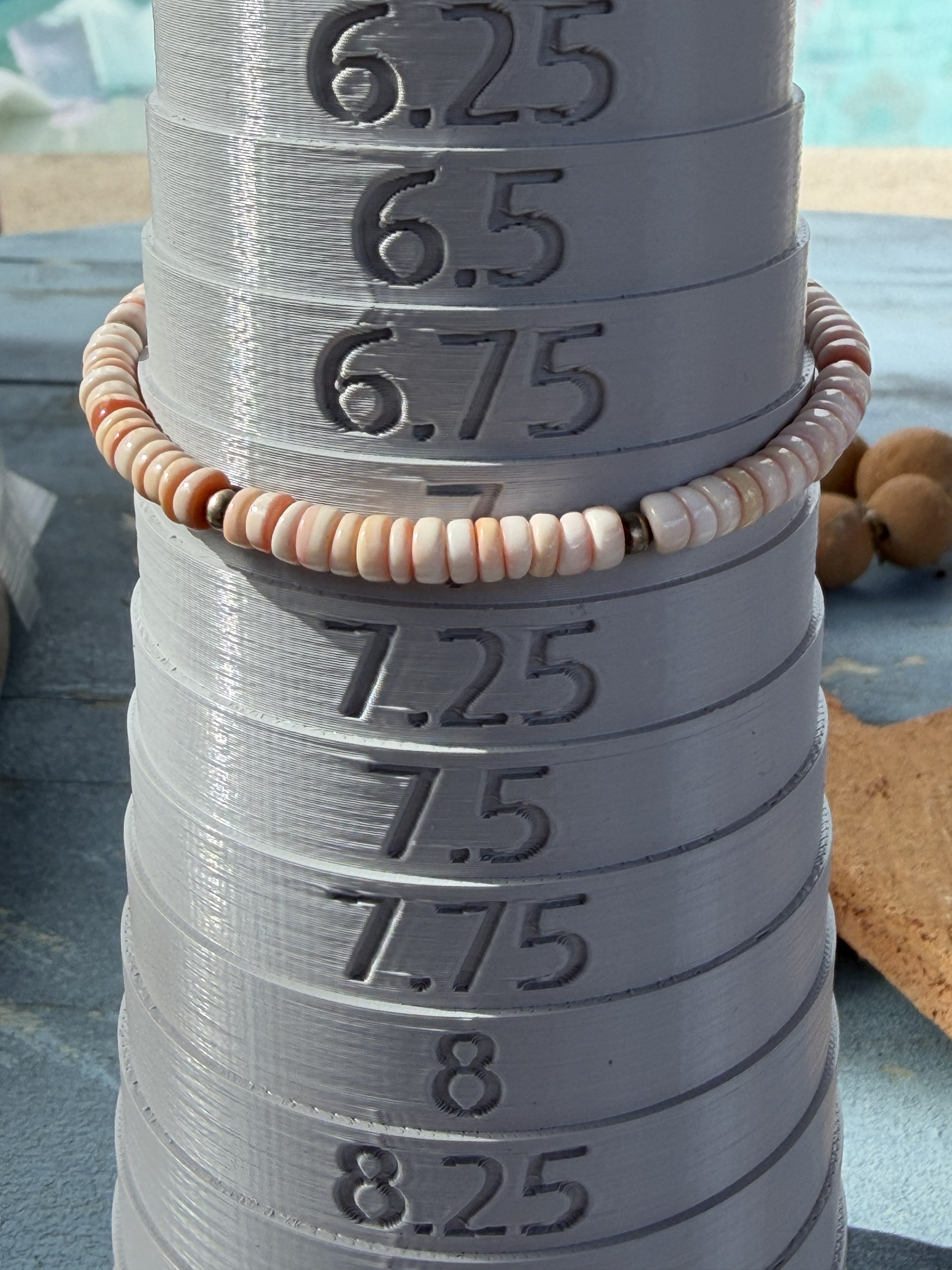 *Native American Made* Navajo Tammy Nolcote:  Sterling Silver and Orange Spiney Bracelet