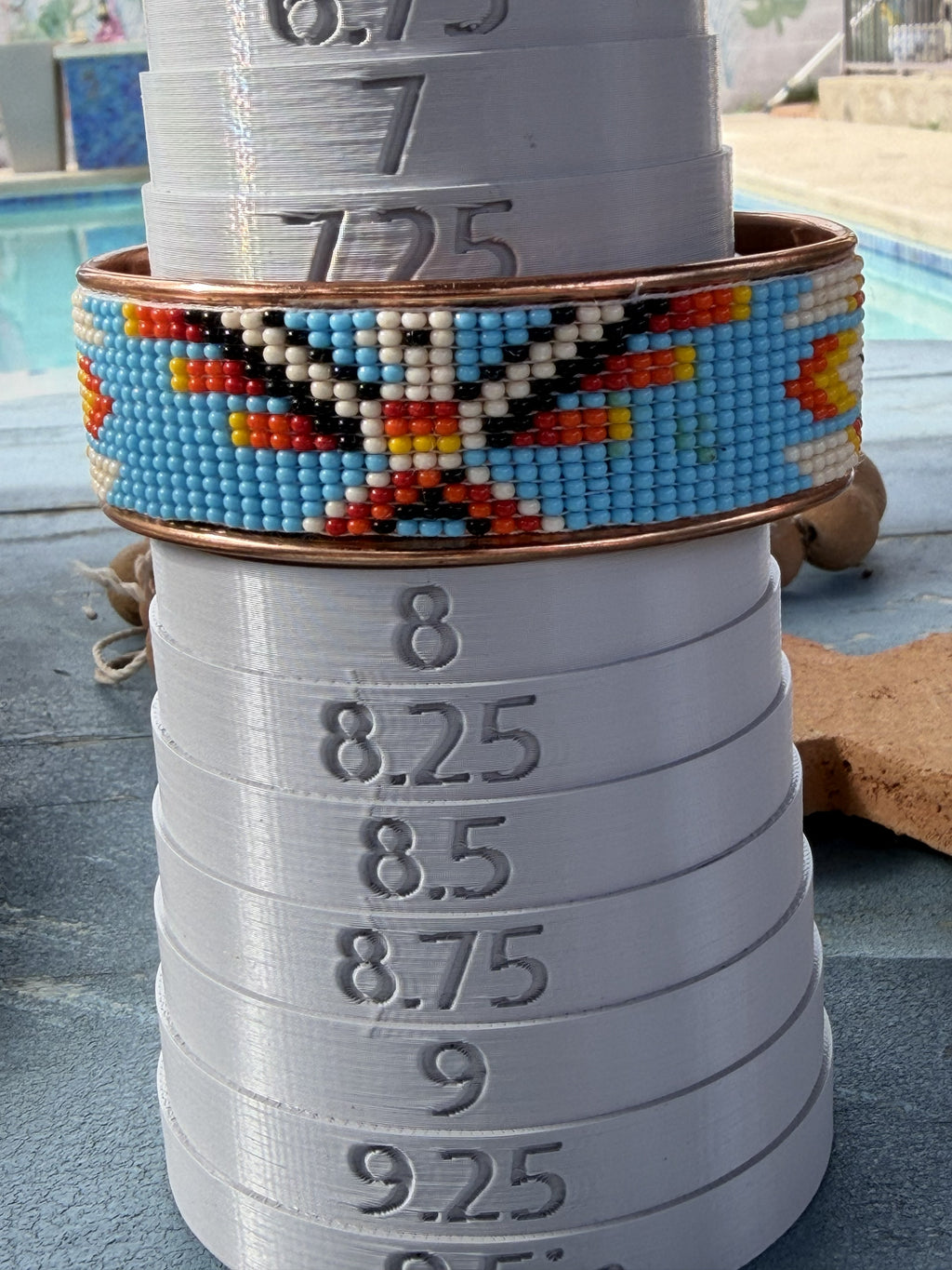Copper Thunderbird Beaded Cuff
