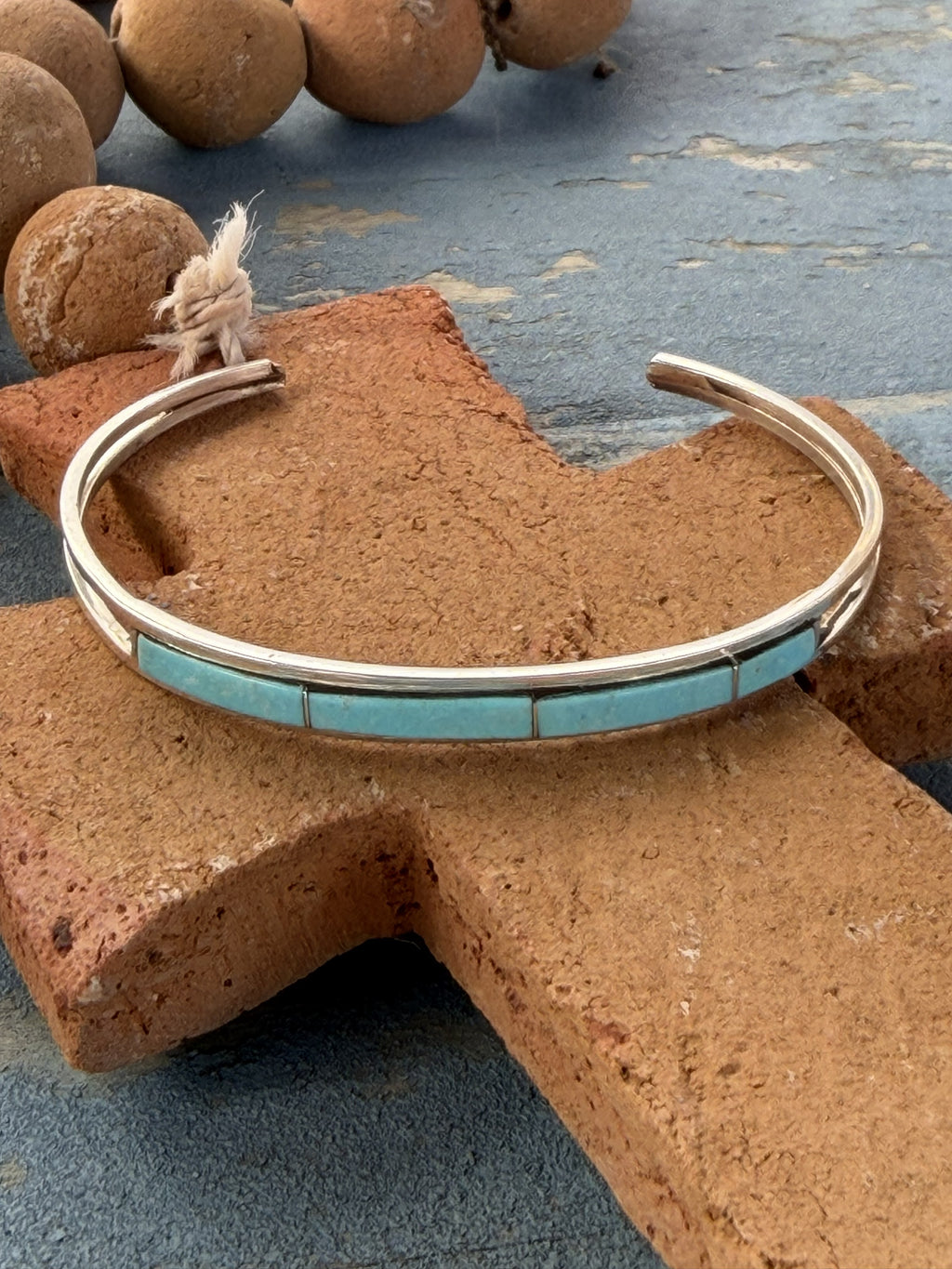 *Native American Made*  Navajo Jamie Johnson:  Sterling Silver and Kingman Cuff