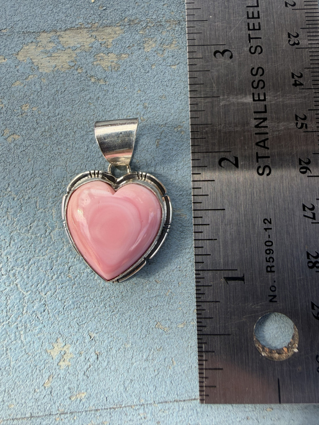 *Native American Made*  Navajo Samson Etsity Pink Conch and Sterling Silver Pendant